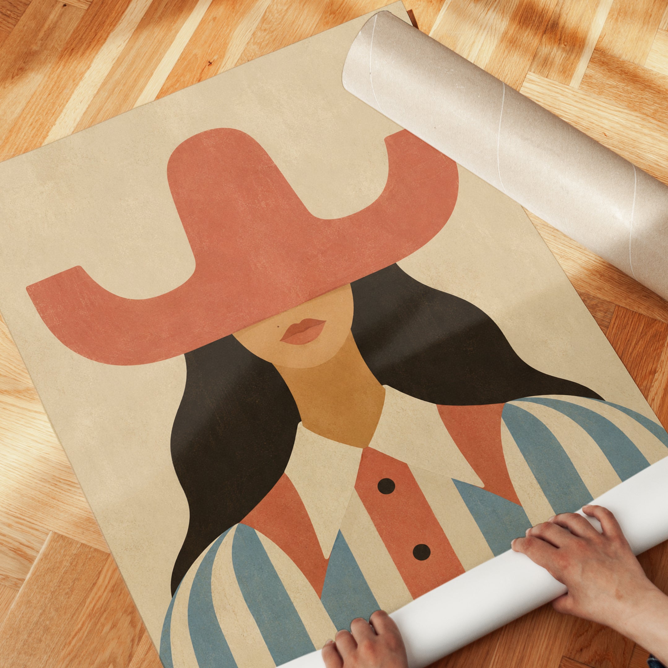 Western Woman Wall Art – Southwest Portrait Print - detail