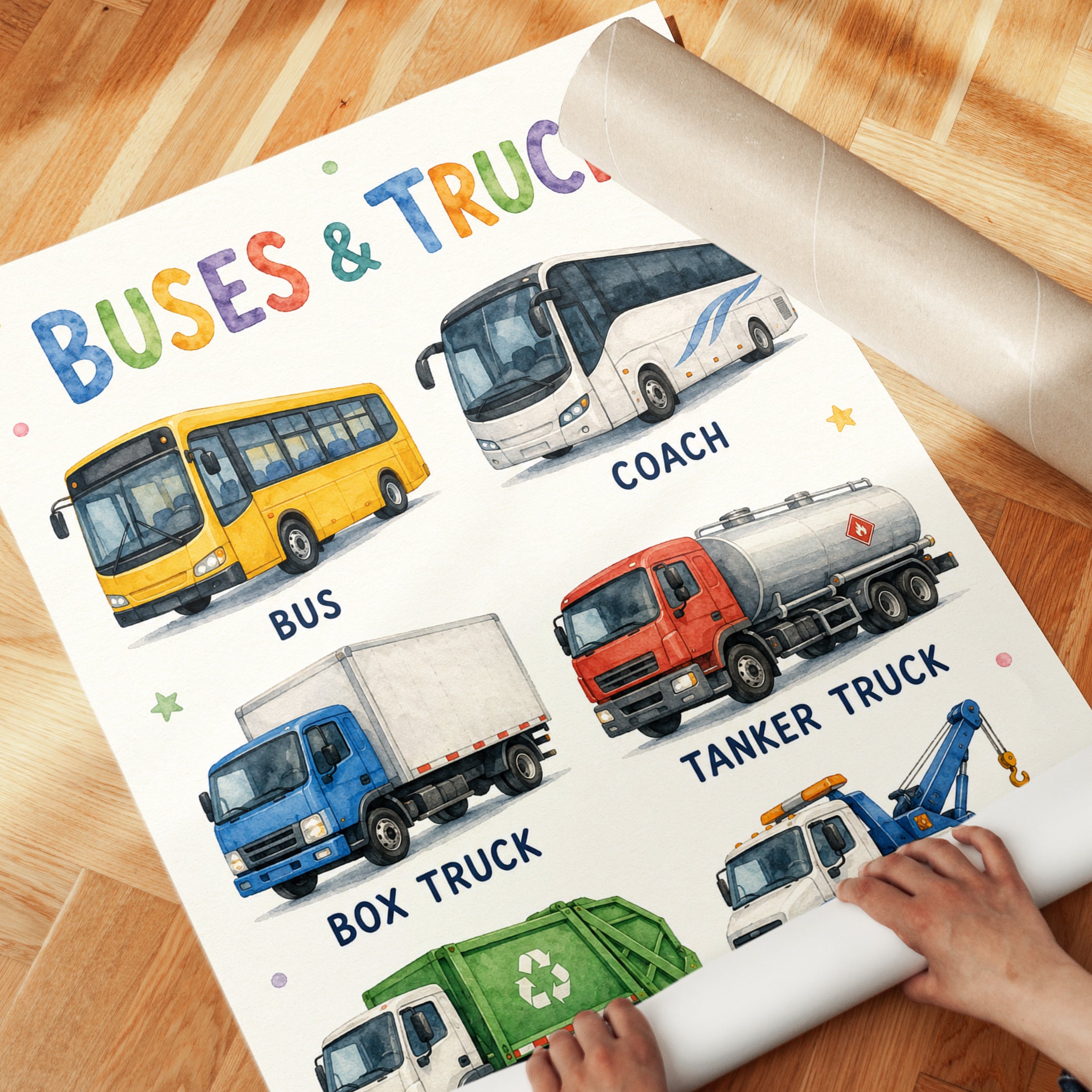 Kids Room Vehicle Print - detail
