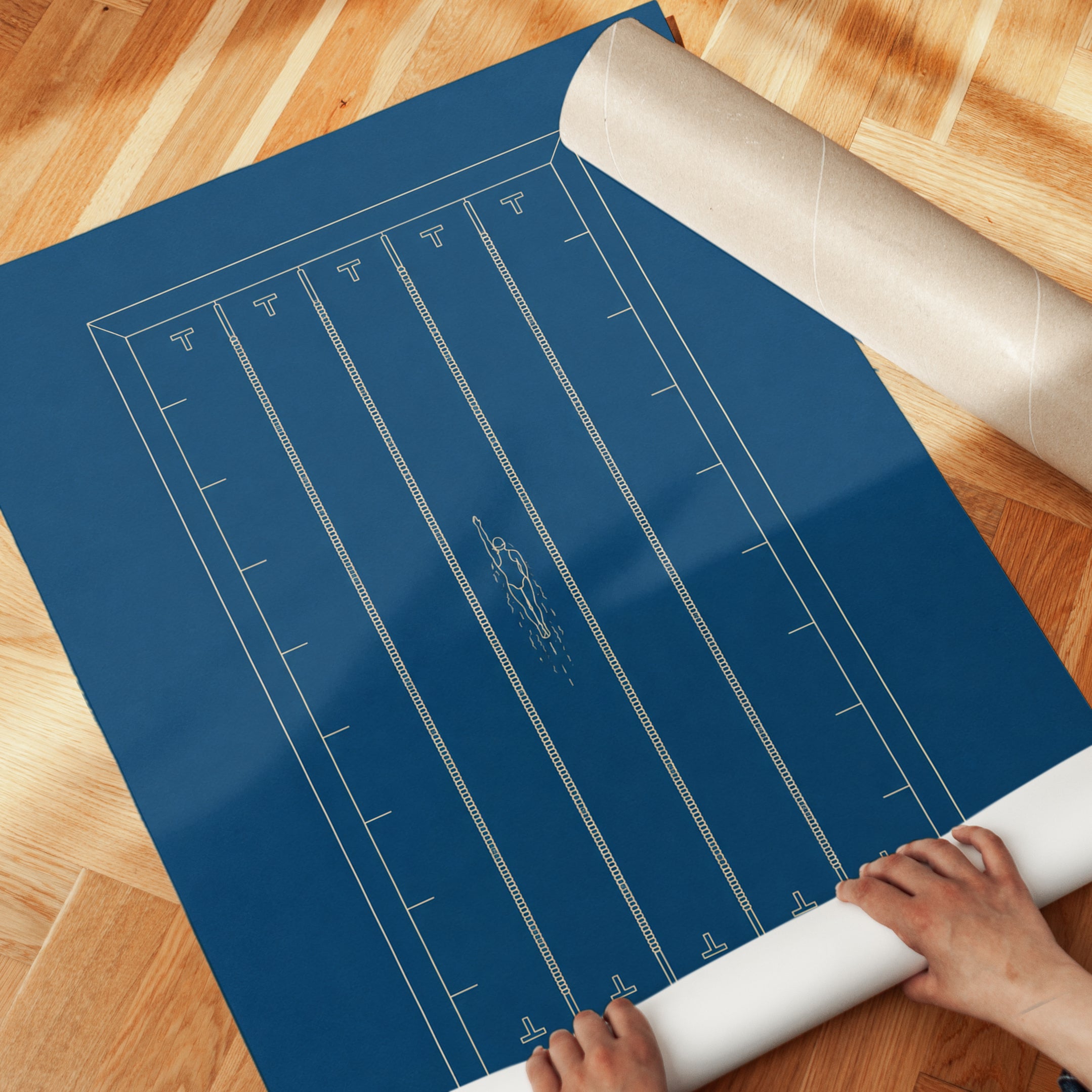 Swimming Pool Wall Art – Freestyle Print - detail