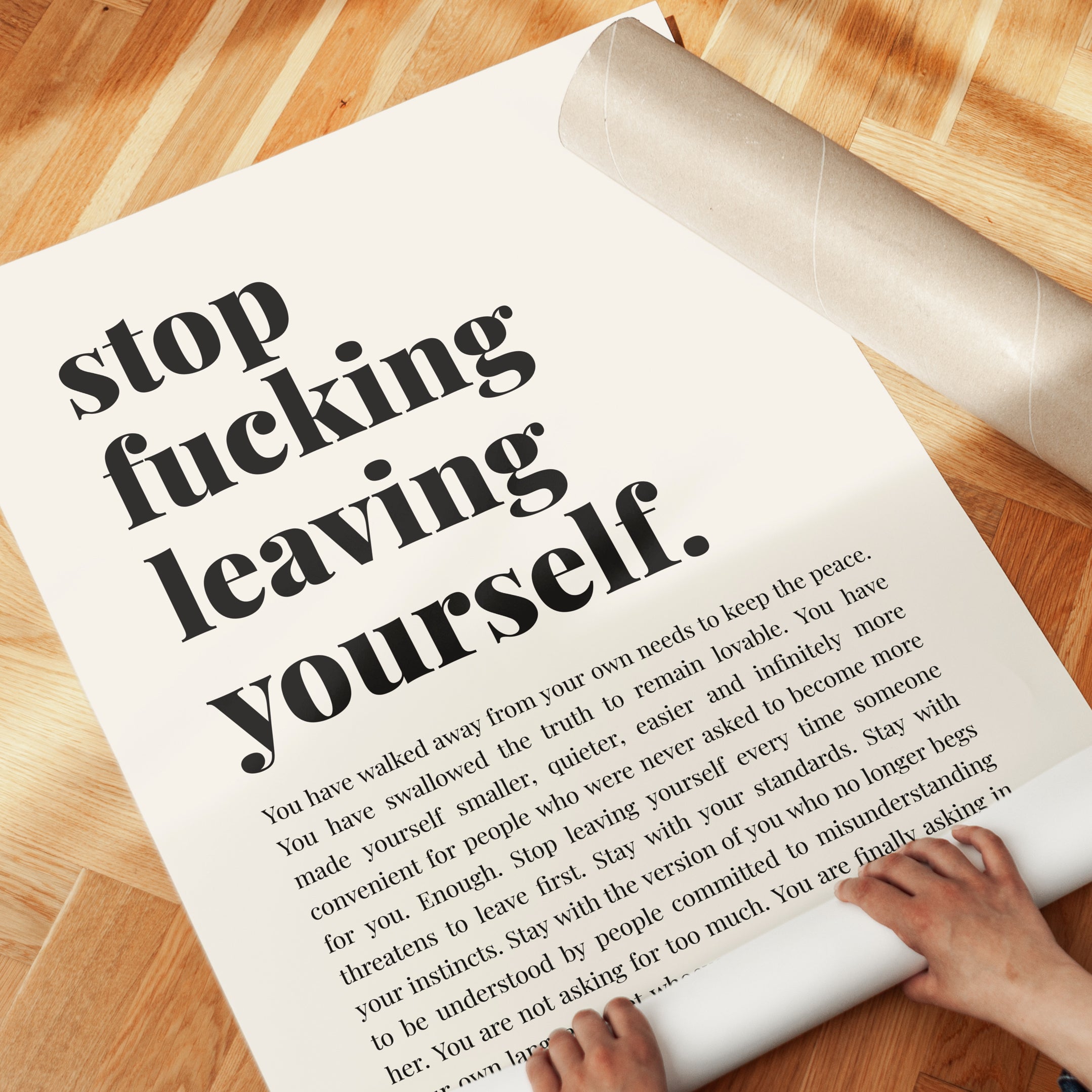 Self Love Wall Art – Empowerment Quote Print - detail