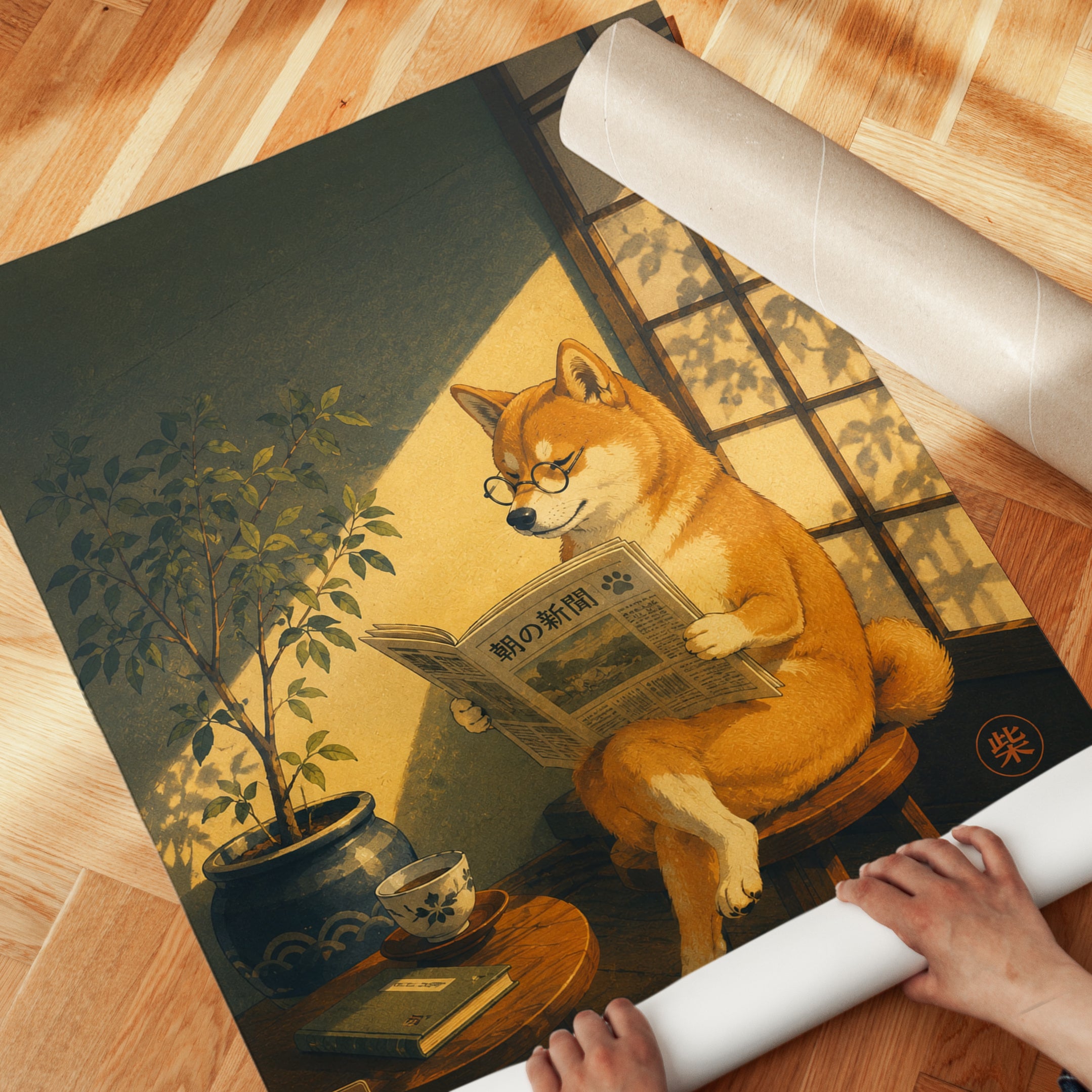 Shiba Inu Wall Art – Japanese Dog Print - detail