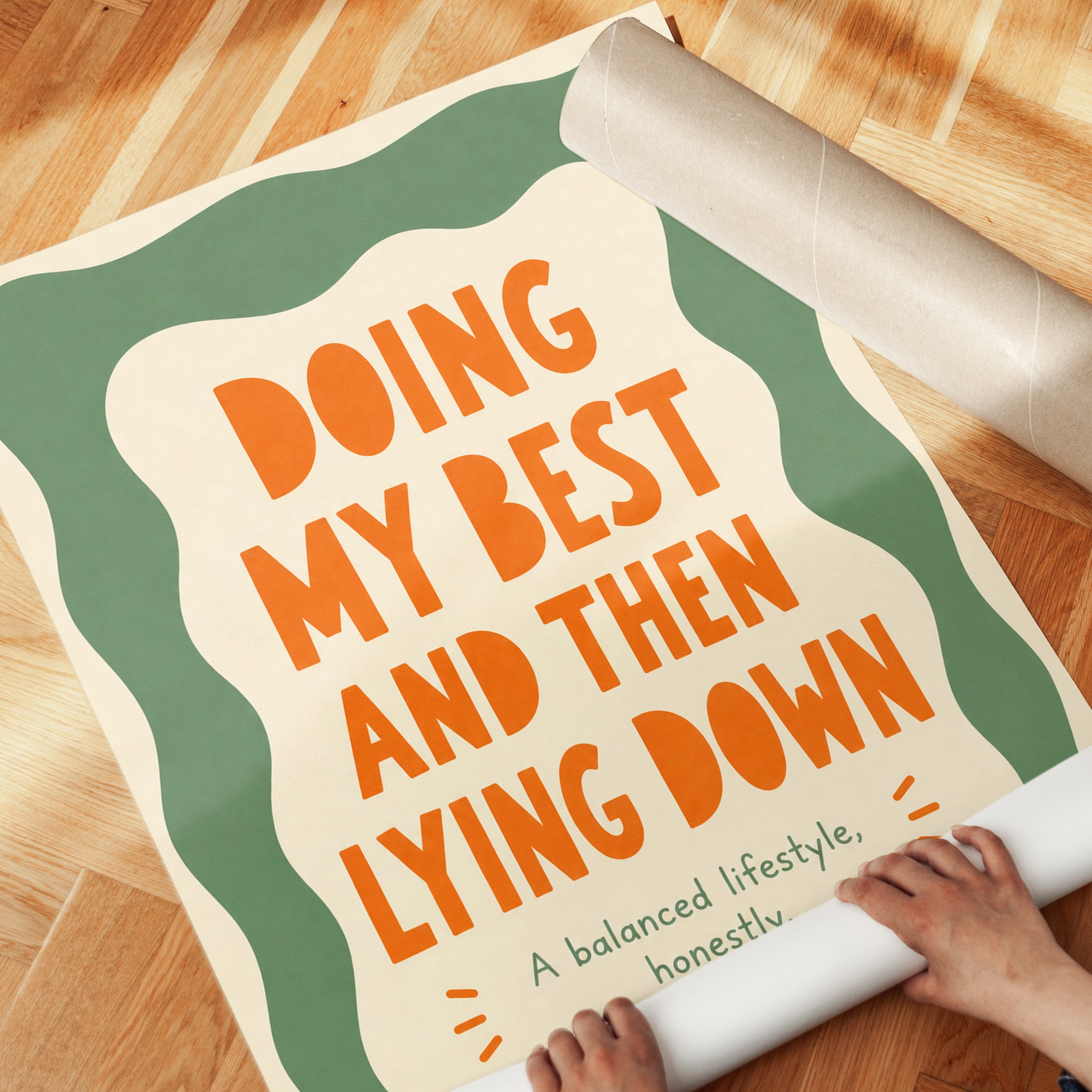 Retro Motivational Quote Print - detail