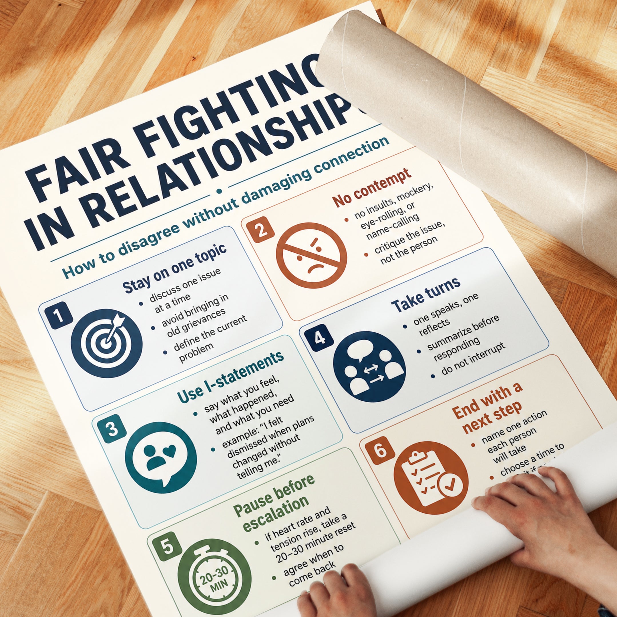 Fair Fighting Print: Conflict Resolution Guide for Couples - detail