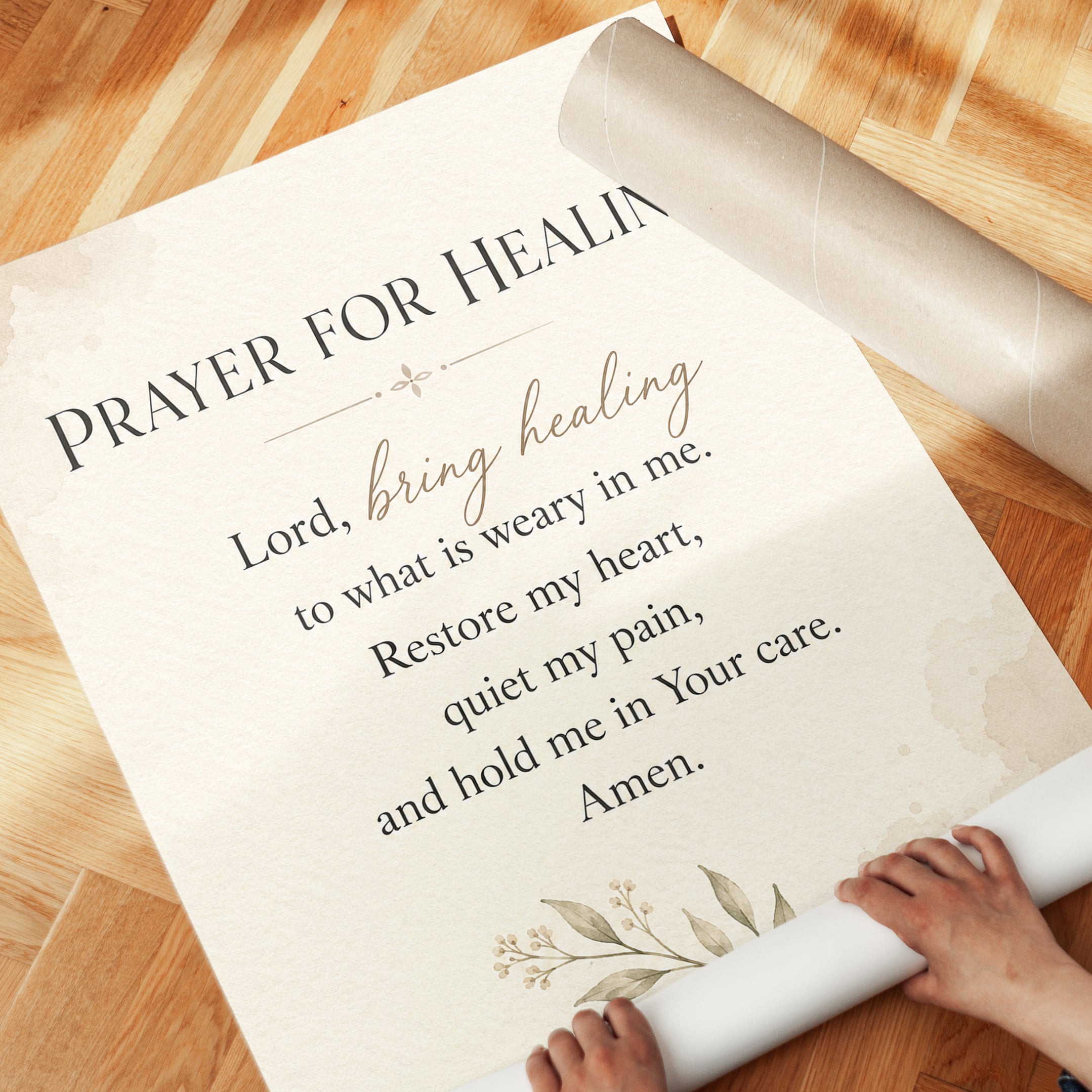 Prayer Wall Art – Healing Prayer Print - detail