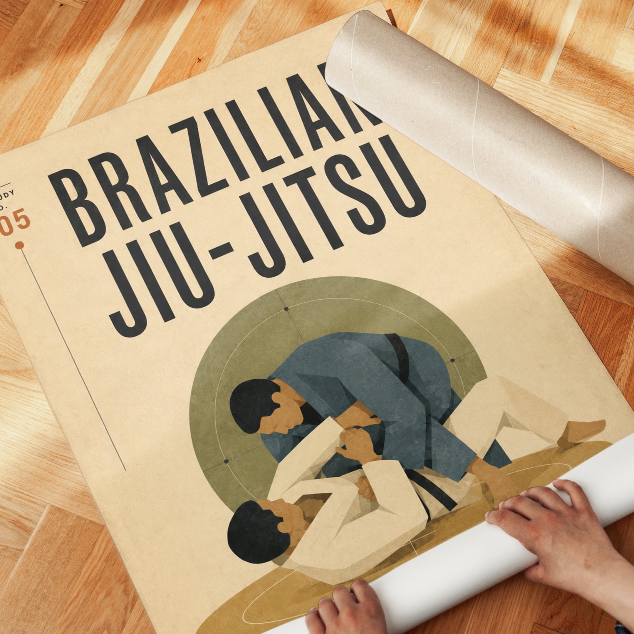 Brazilian Jiu-Jitsu Poster — Vintage Sports Print - detail