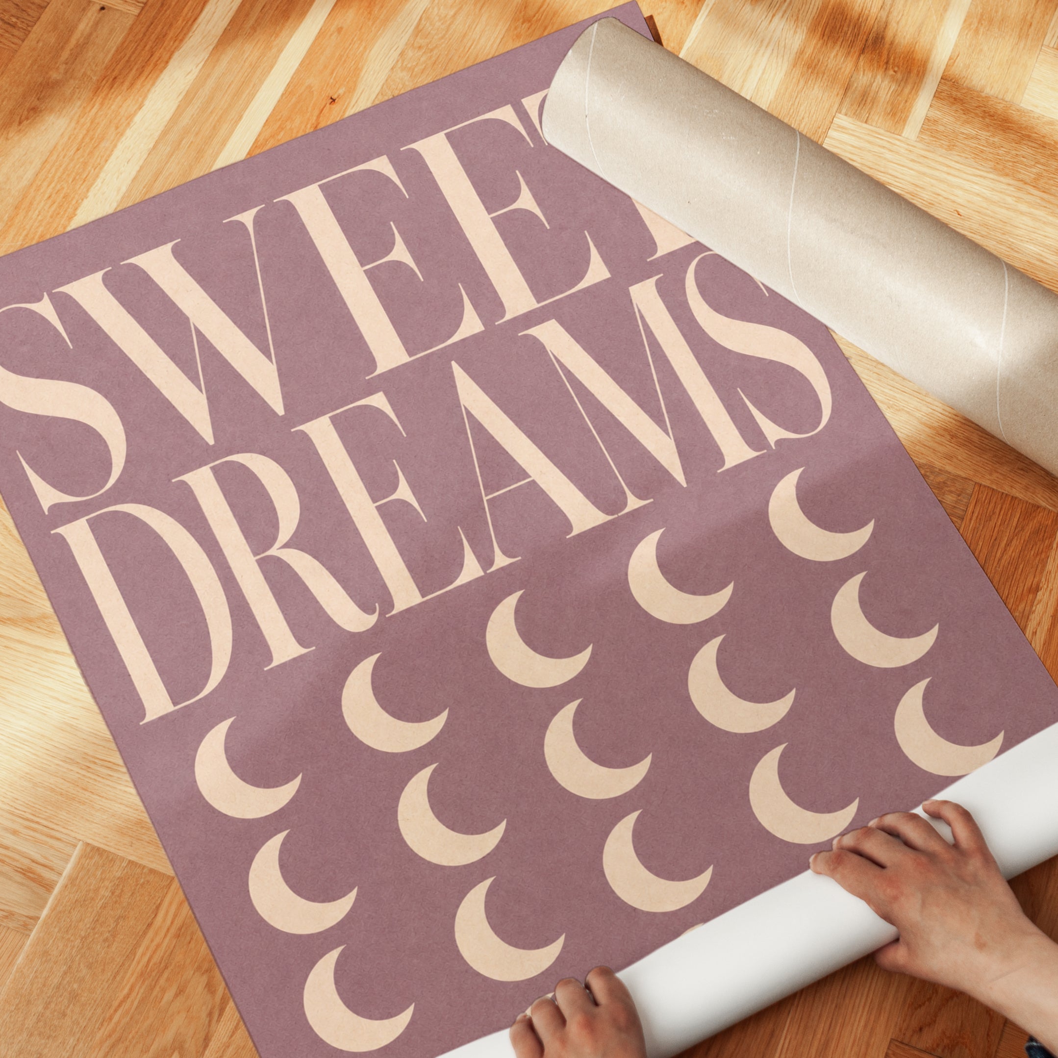 Sweet Dreams Nursery Print: Moon Pattern - detail