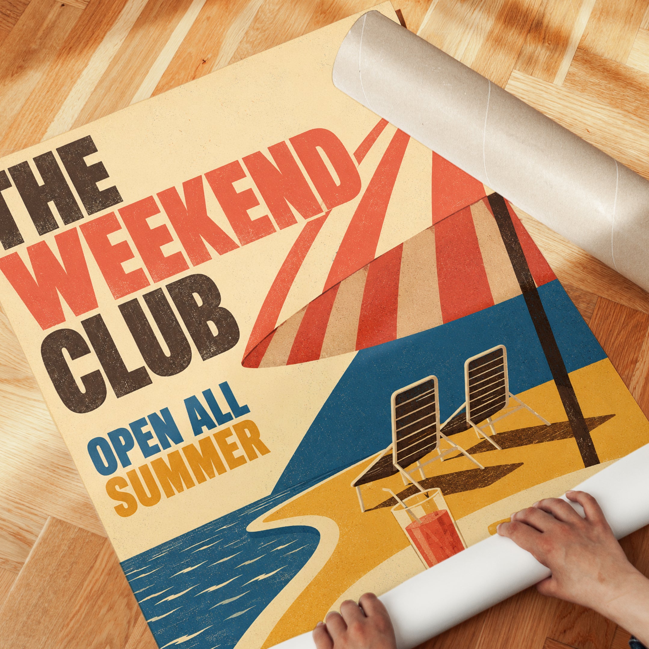 Retro Beach Poster – Summer Wall Art - detail