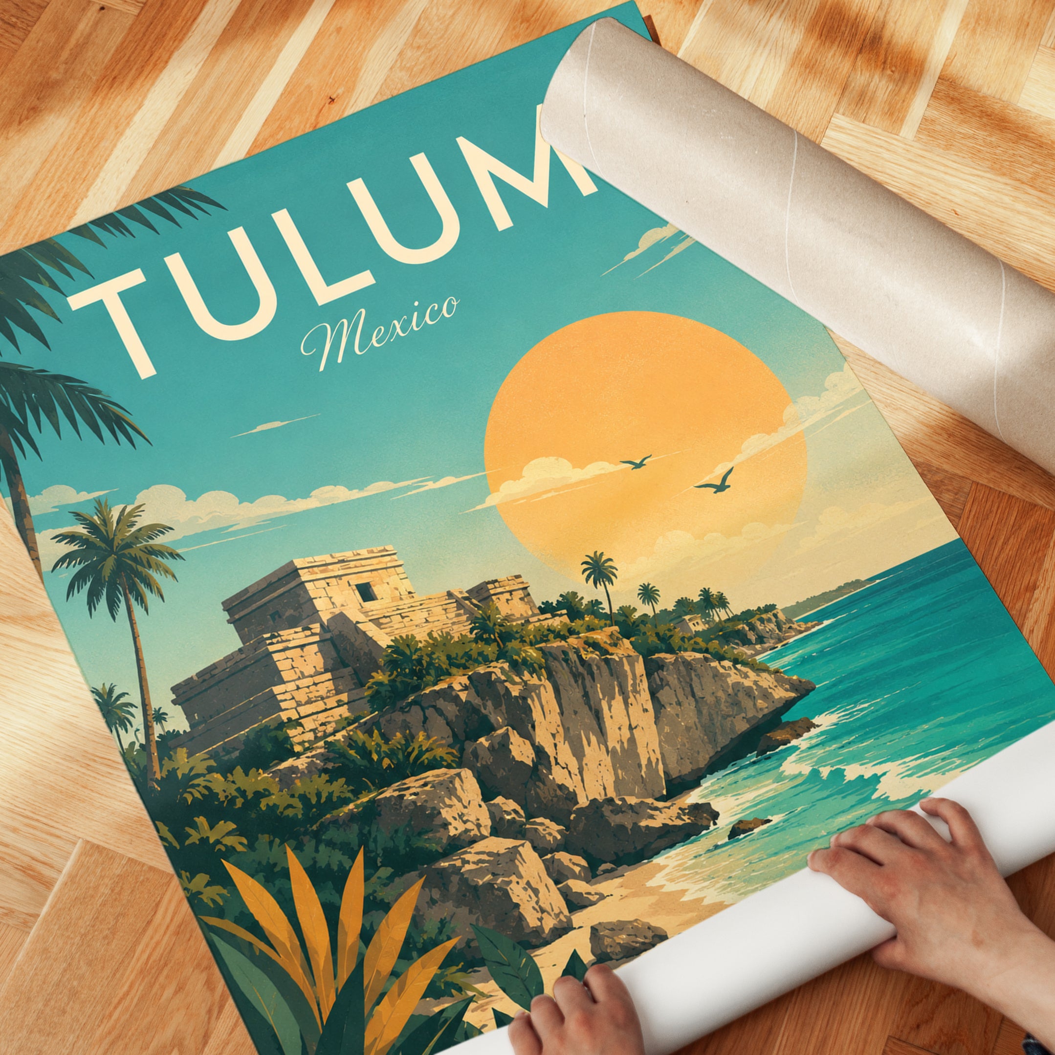 Tulum Travel Poster – Mexico Wall Art - detail