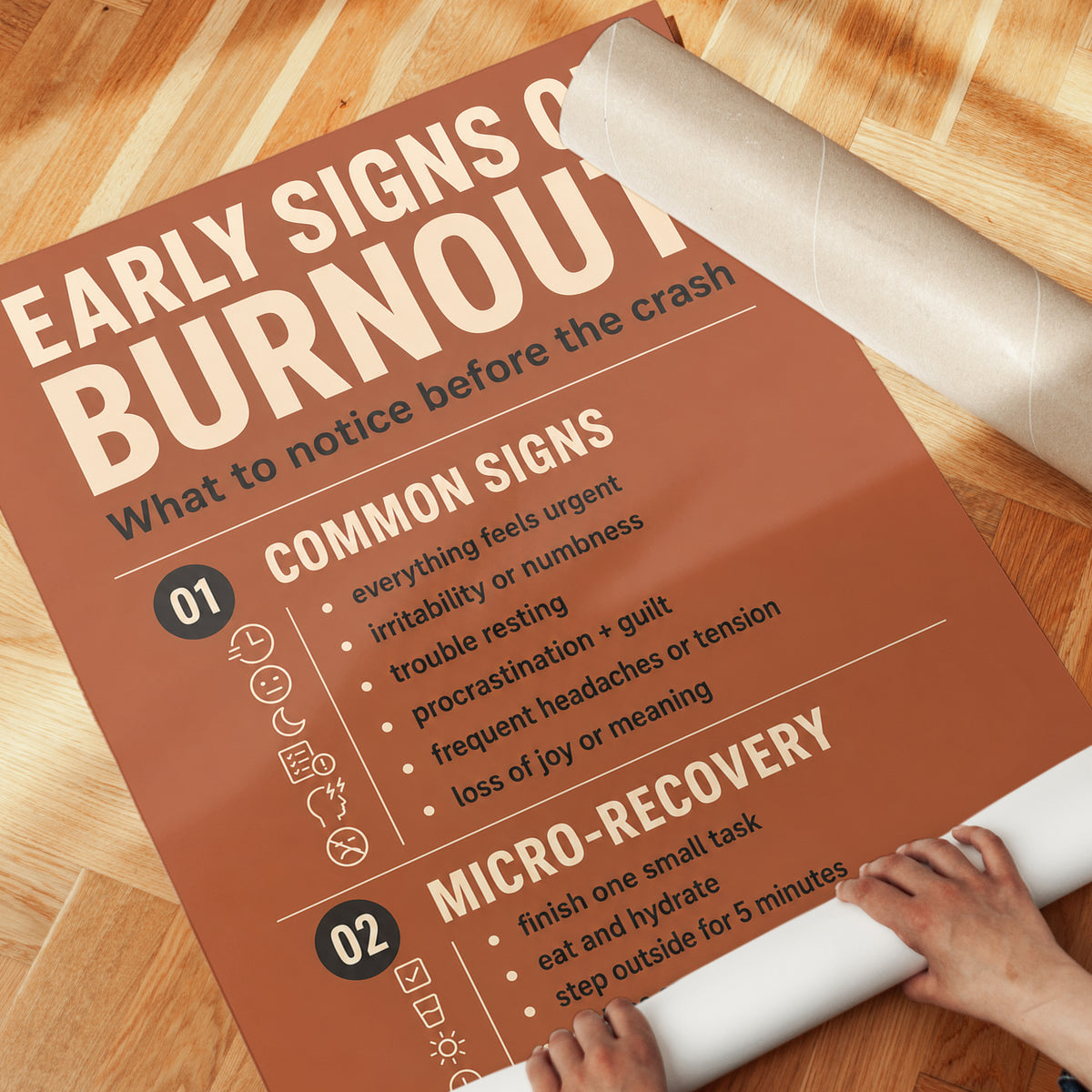 Burnout Awareness Poster: Mental Health Reminder - detail