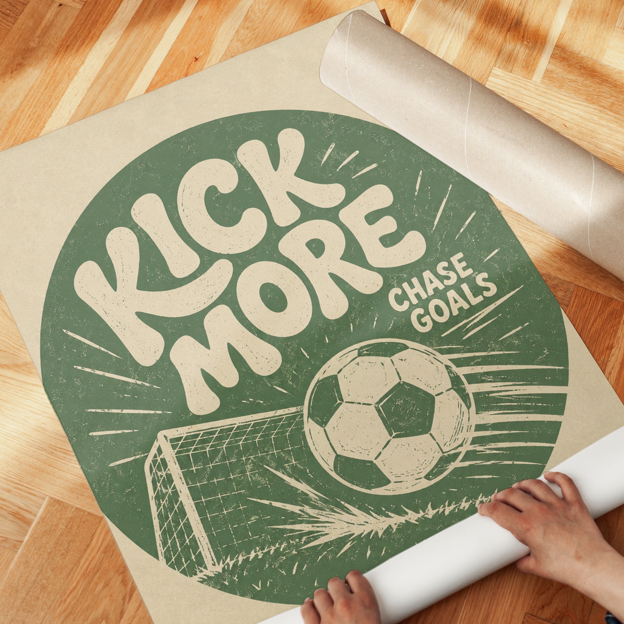 Soccer Wall Art: Vintage Sports Typography - detail