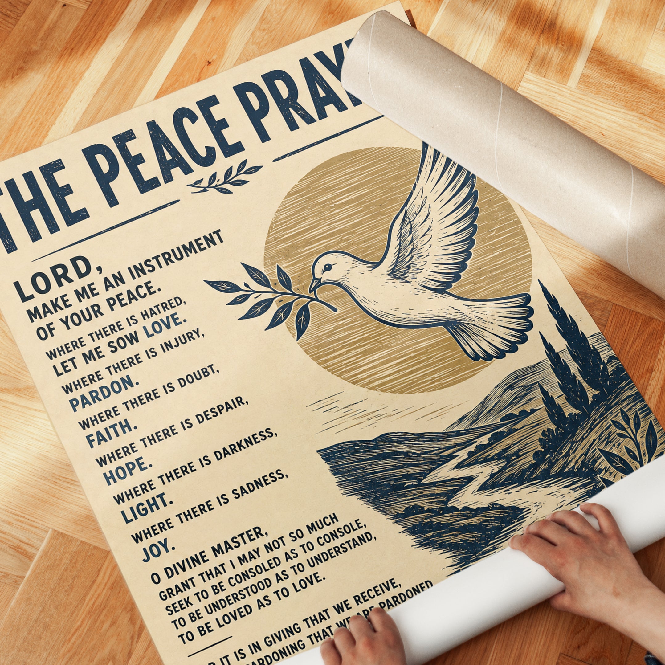 Peace Prayer Wall Art - detail