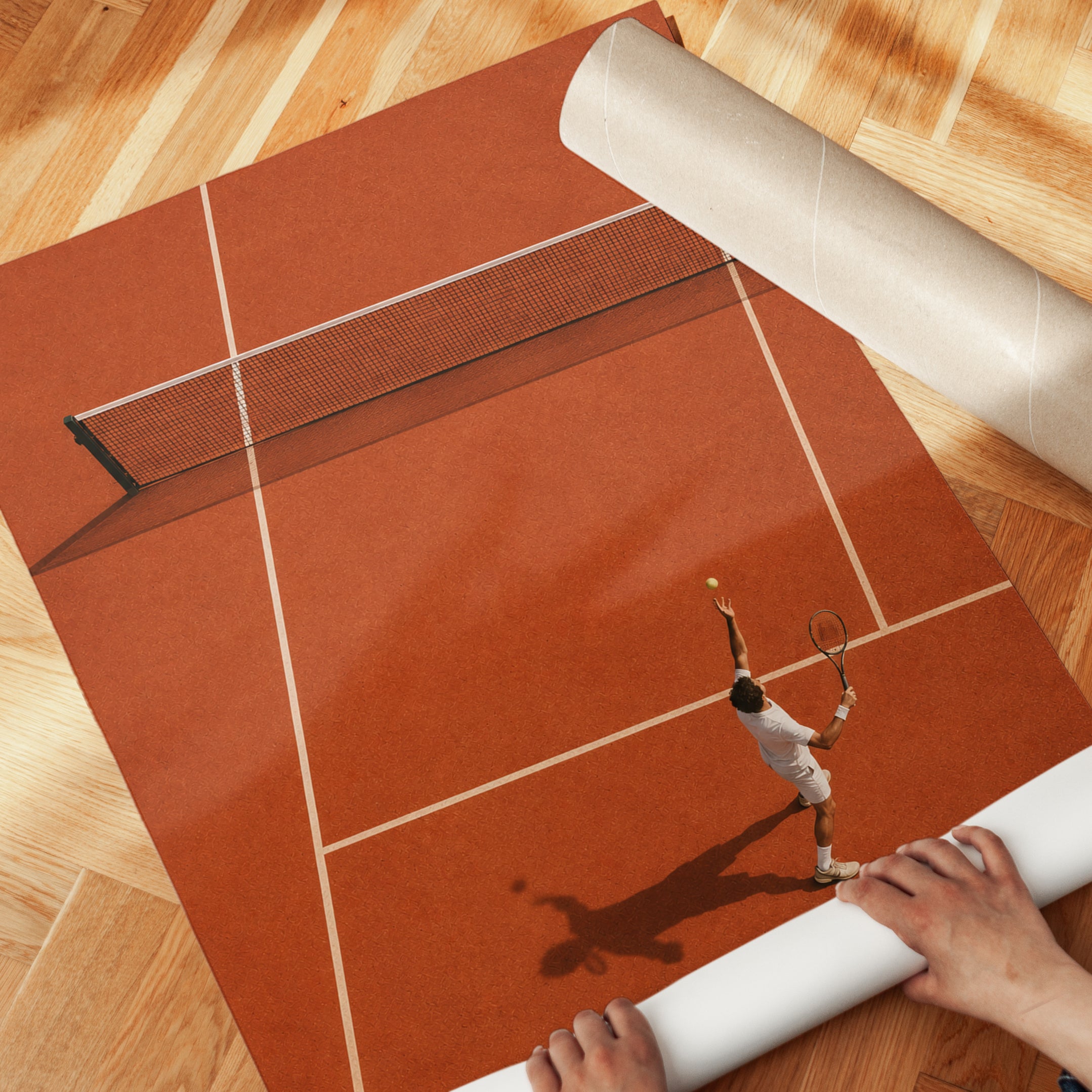 Tennis Court Wall Art – Match Point Print - detail