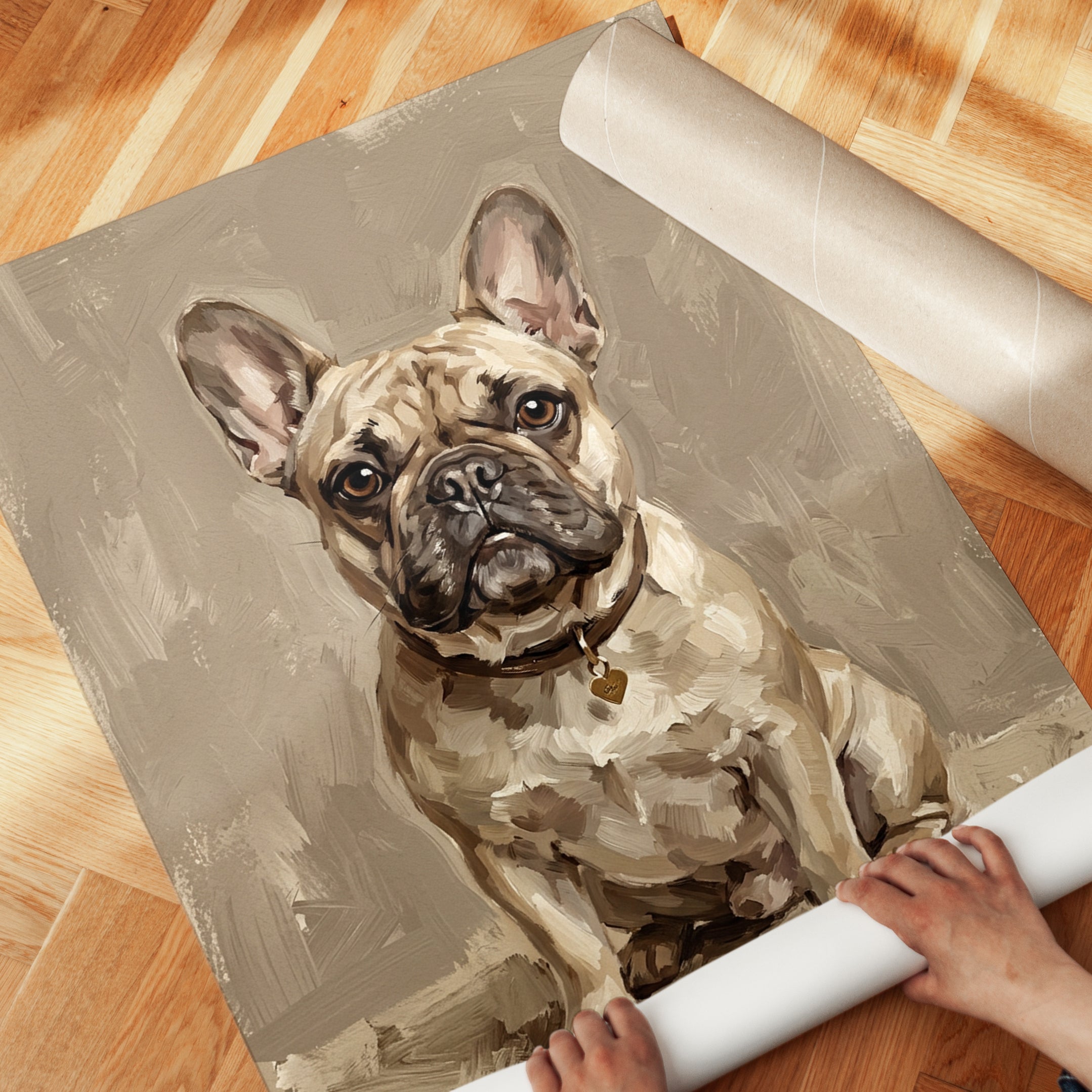 French Bulldog Portrait: Paint by Numbers Wall Art - detail