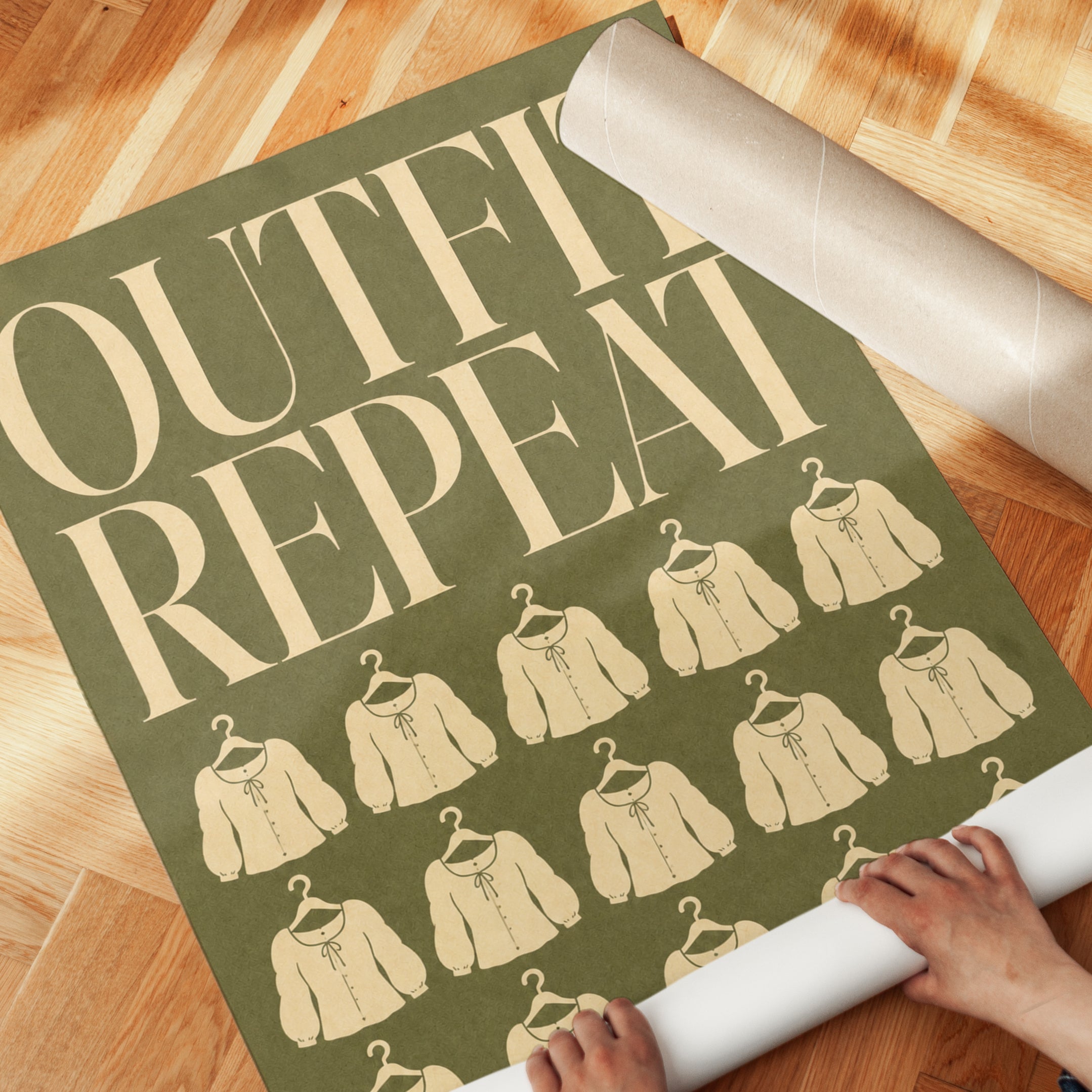 Outfit Repeat Print: Vintage Closet & Bedroom Wall Art (A4 or Larger) - detail