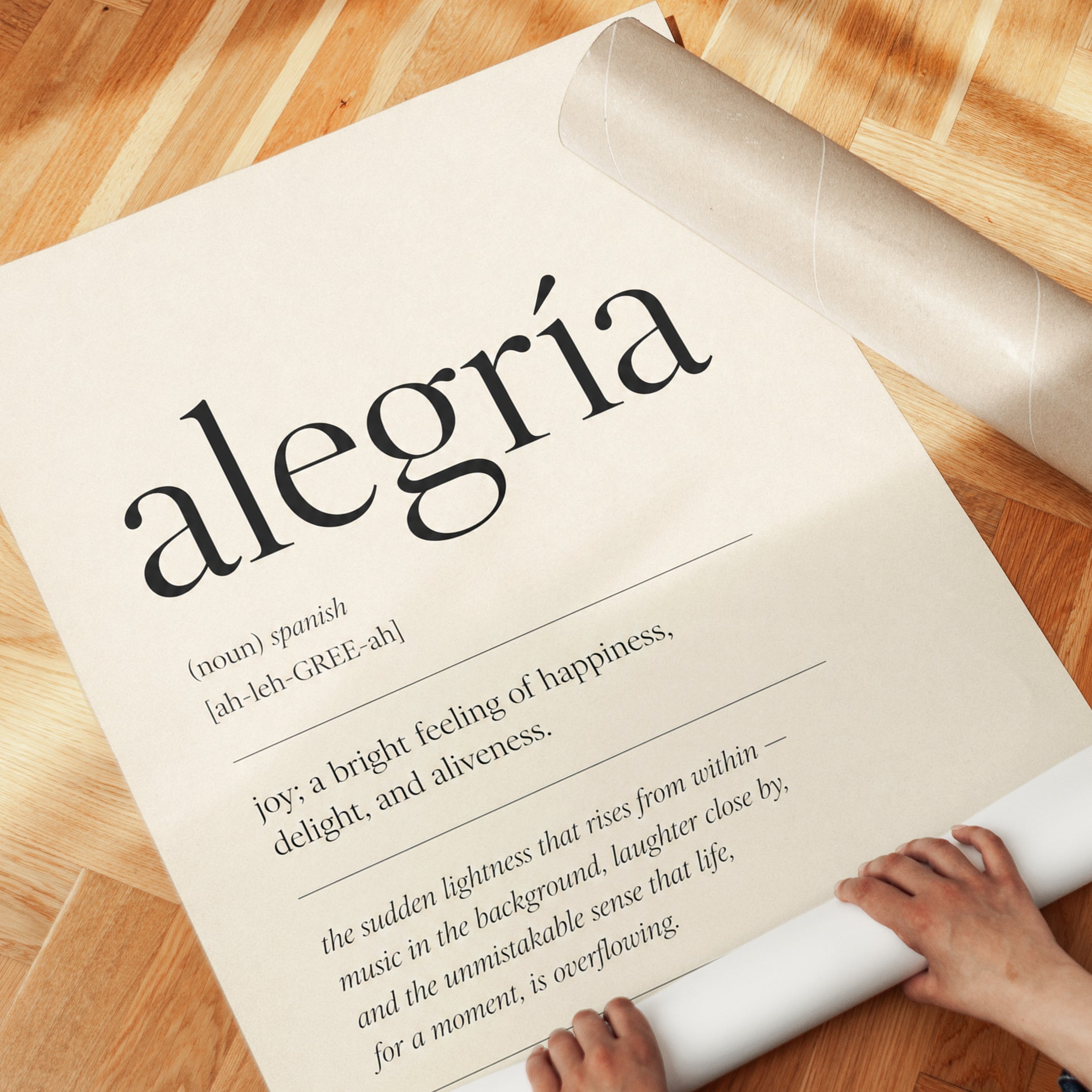 Alegría Typography Print - detail