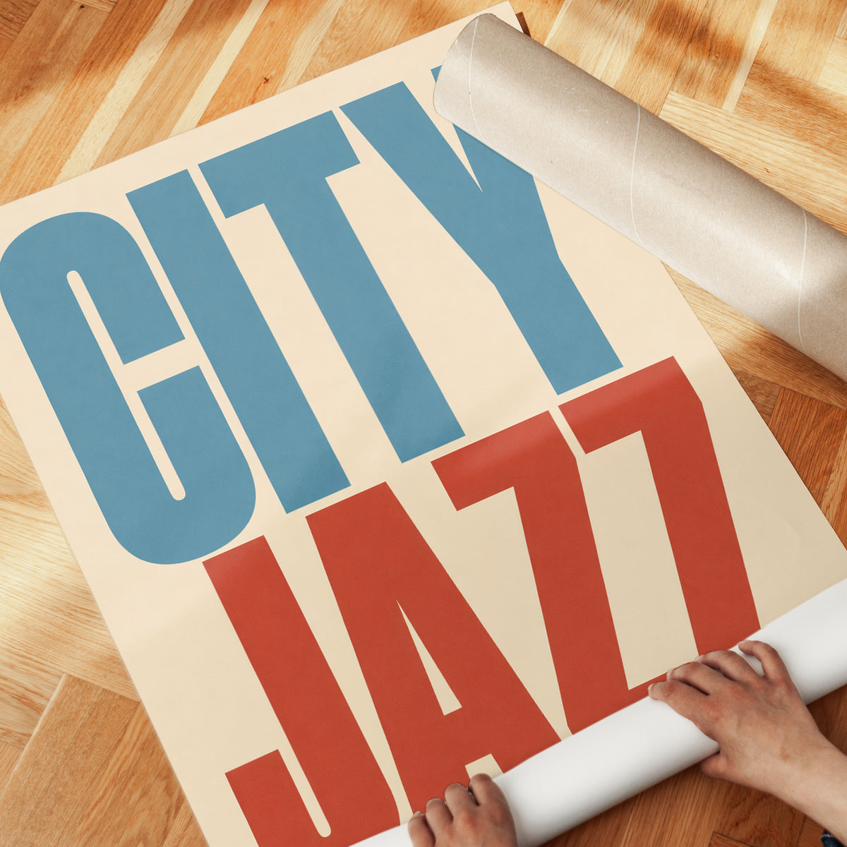 City Jazz Poster: Retro 1982 Typography Wall Art - detail