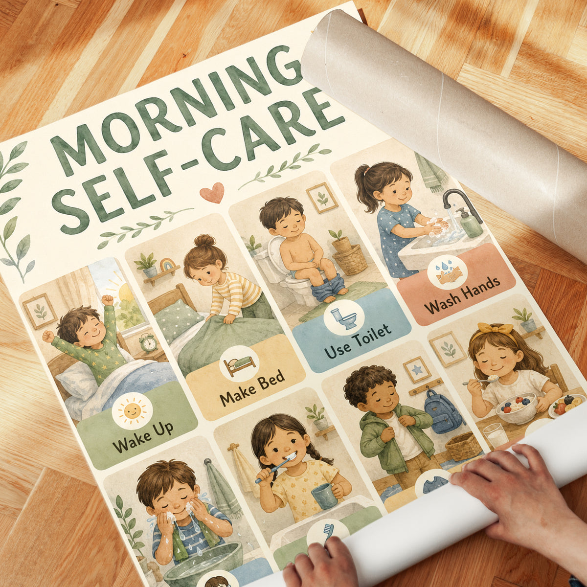 Whimsical Kids Morning Chart - detail