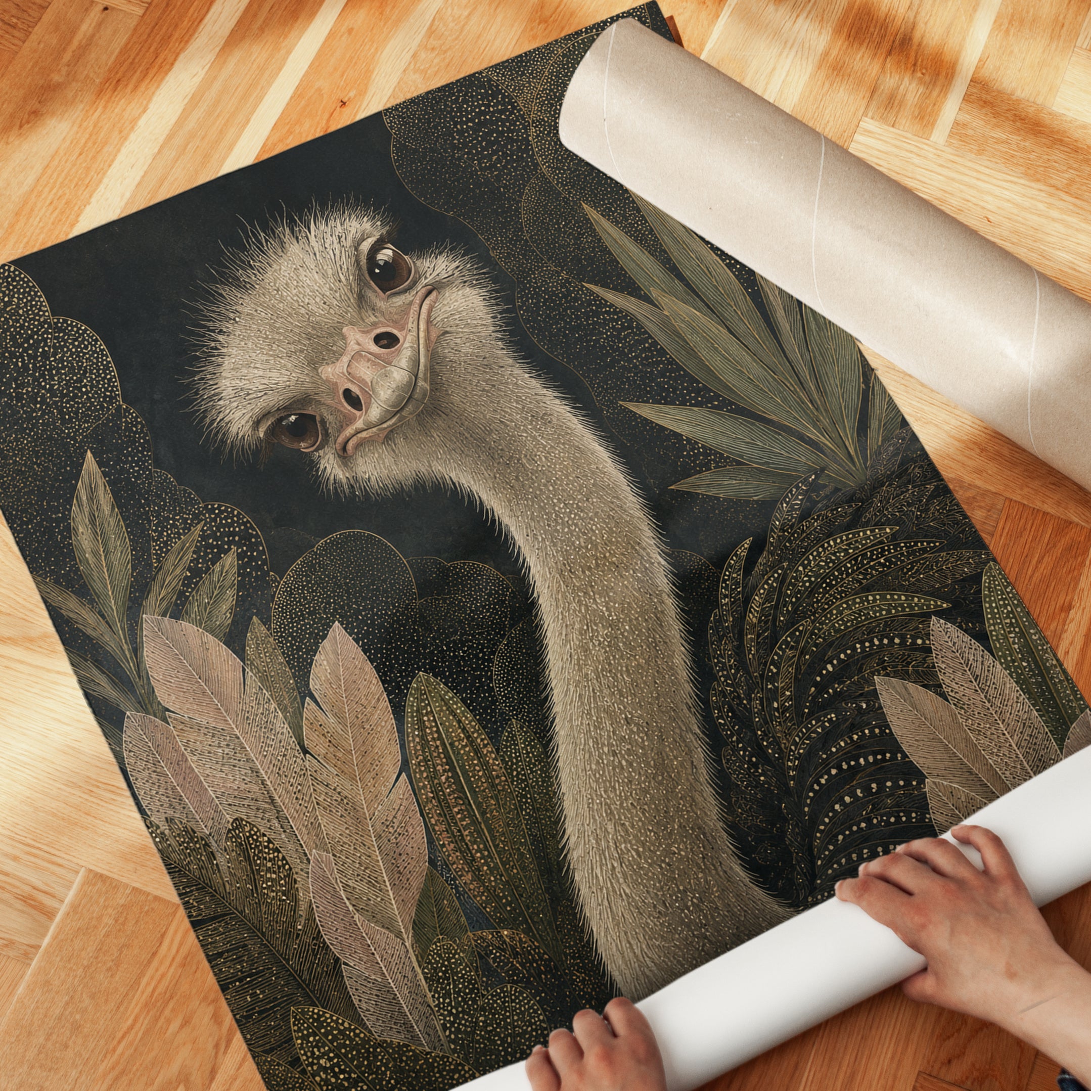 Ostrich Wall Art – Funny Animal Print - detail