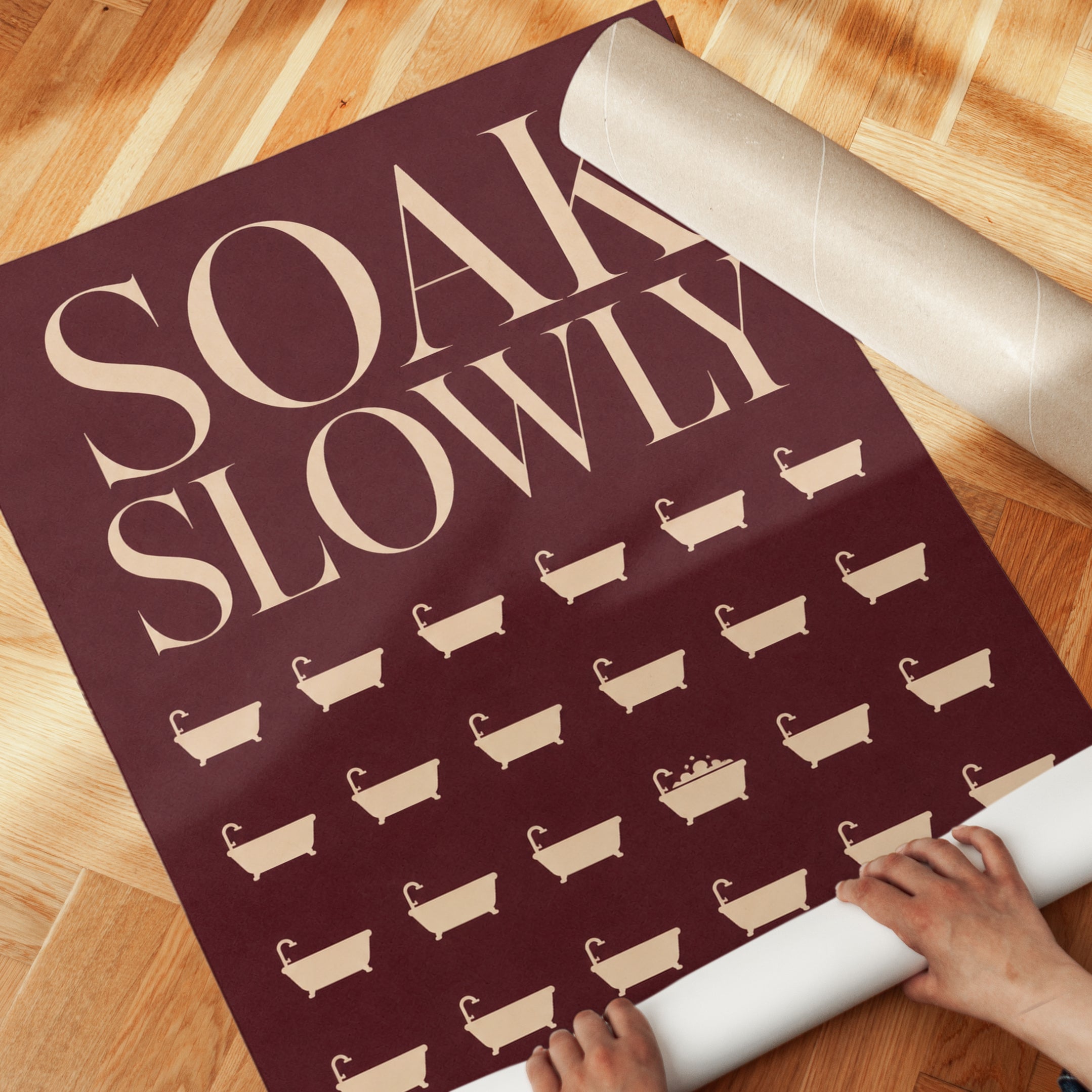 Soak Slowly Bathroom Print - detail