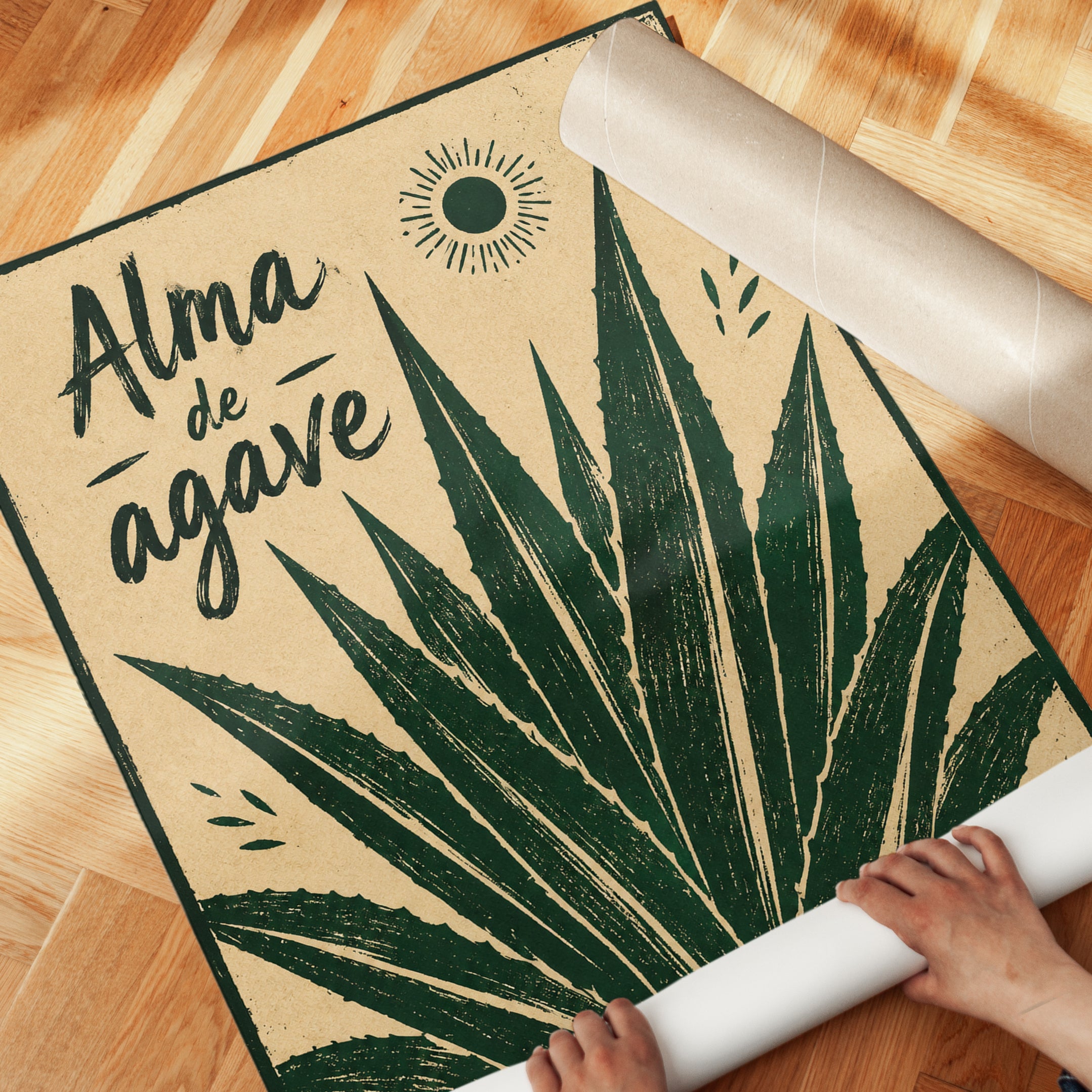 Alma De Agave Poster: Vintage Botanical Illustration Art Print - detail