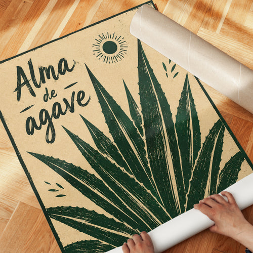 Alma De Agave Poster: Vintage Botanical Illustration Art Print - detail