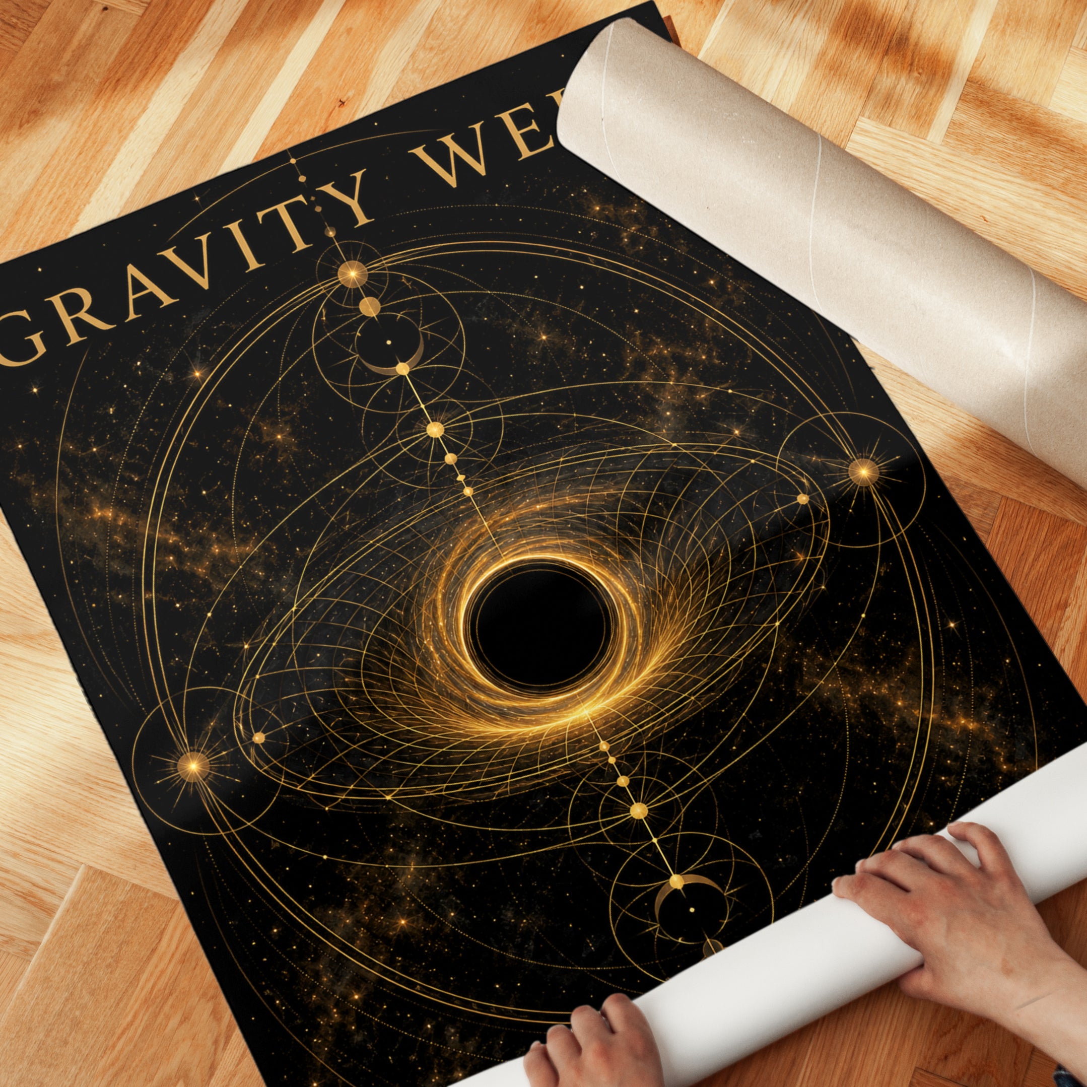 Celestial Wall Art – Gravity Well Space Print - detail