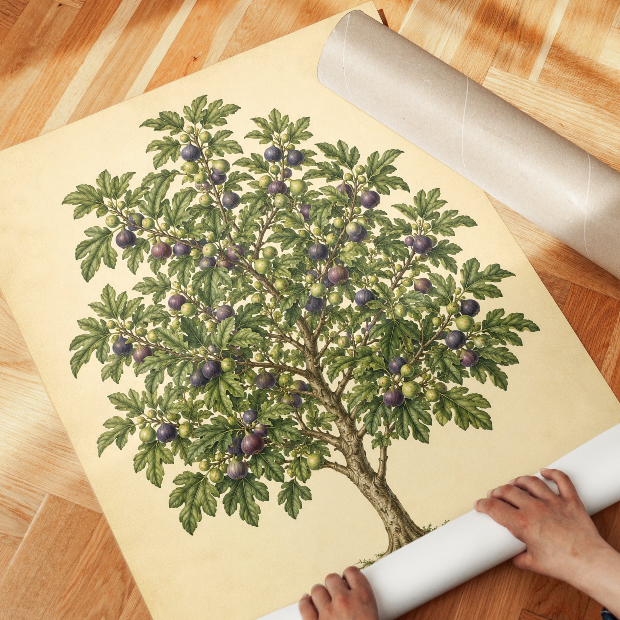 Fig Tree Botanical Print: Vintage Scientific Illustration - detail