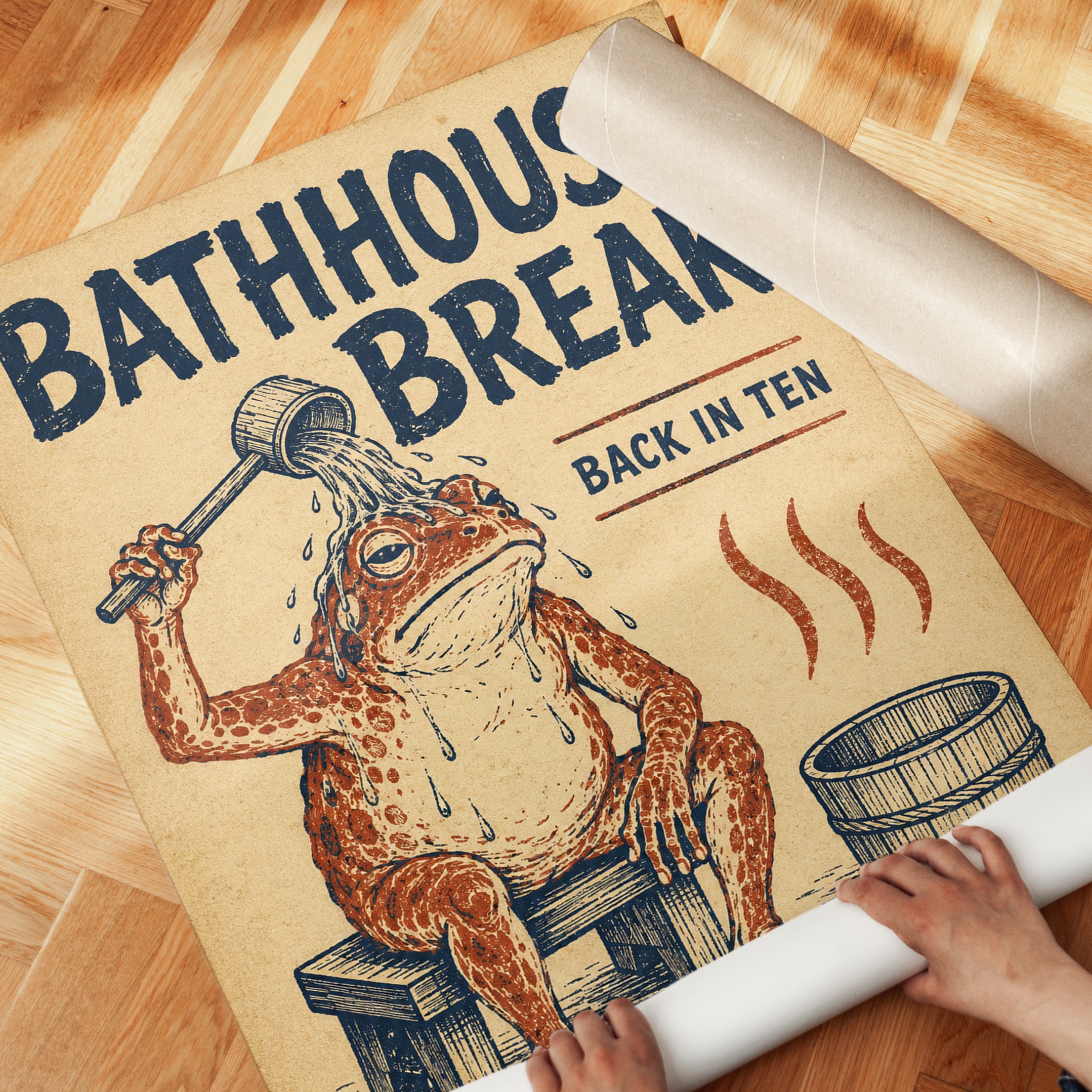 Frog Bathroom Print - detail