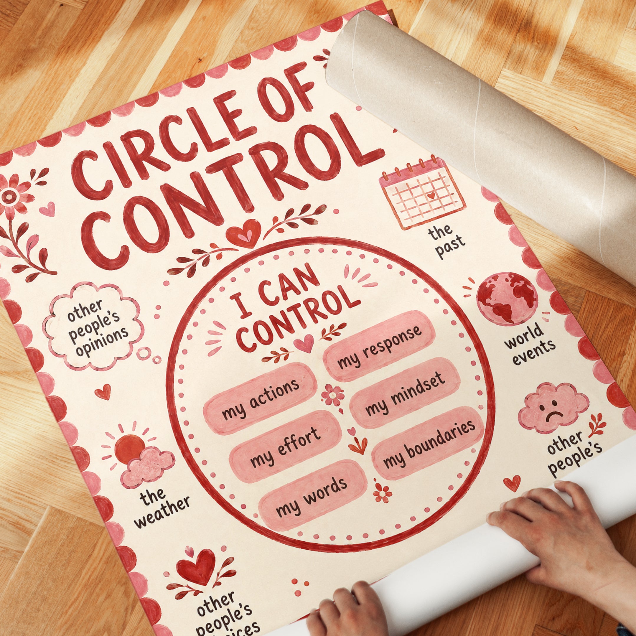 Circle of Control Poster – Mindfulness Wall Art - detail