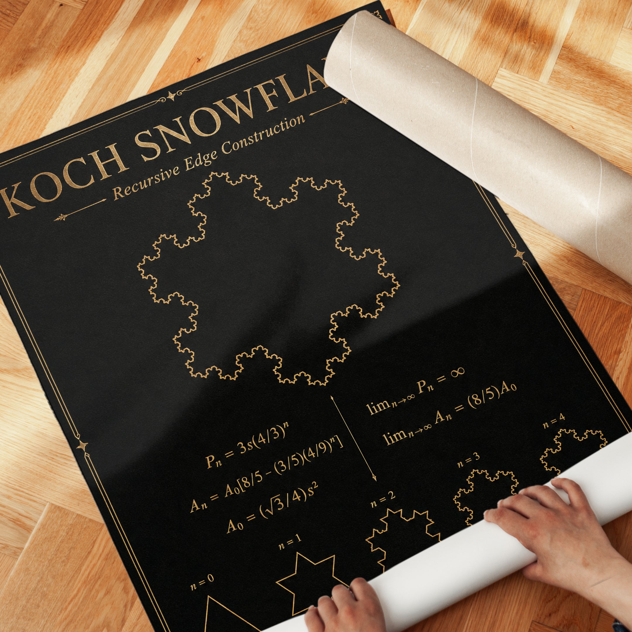 Math Wall Art – Koch Snowflake Print - detail