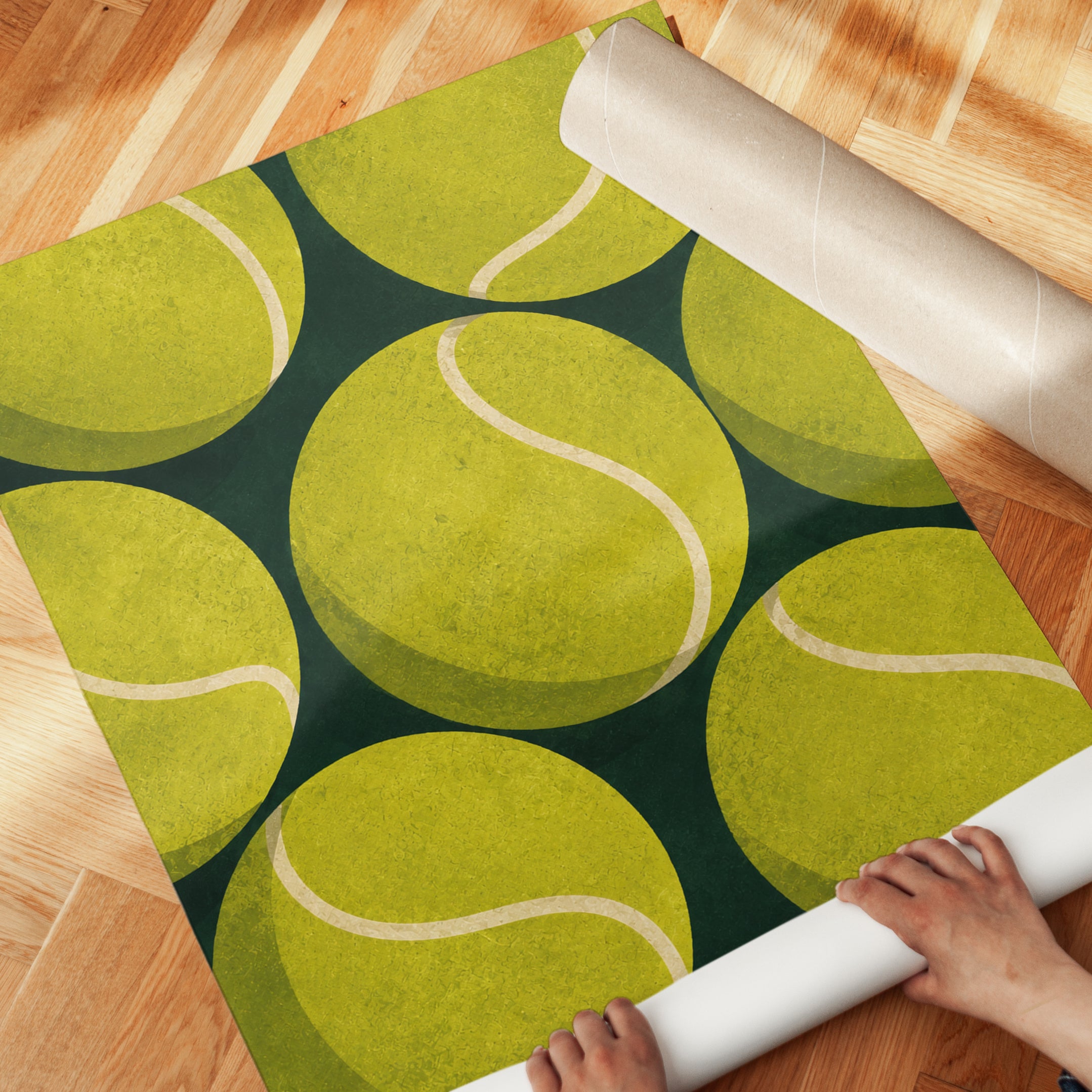 Tennis Ball Wall Art – Sports Print - detail