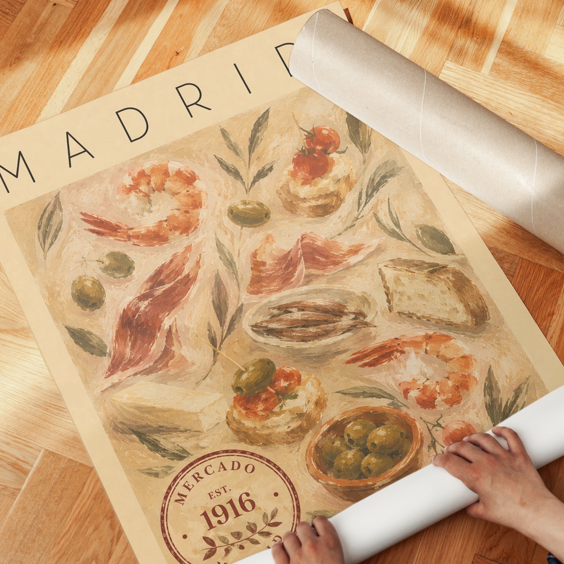 Spanish Food Poster – Madrid Travel Print - detail