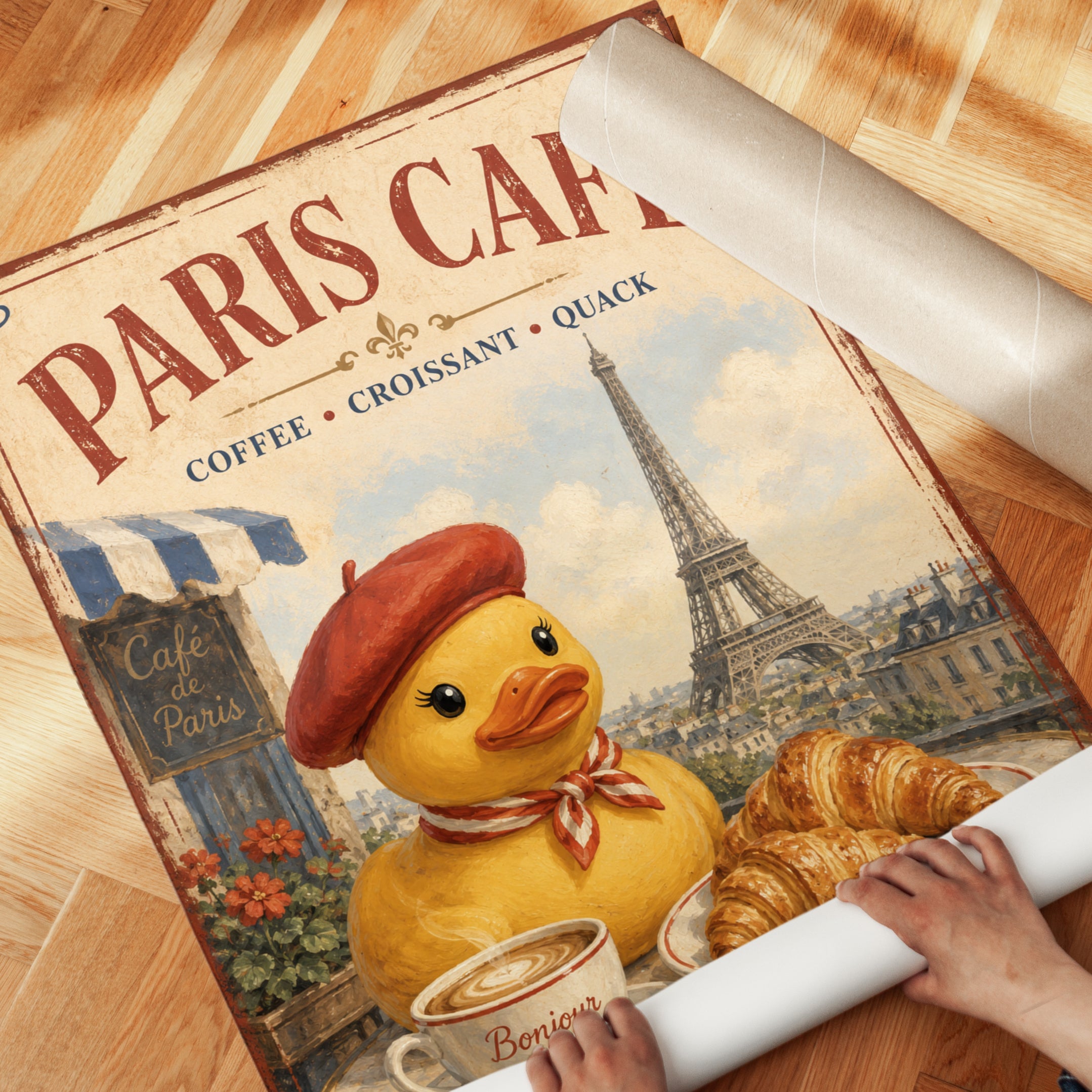 Paris Cafe Wall Art – French Kitchen Decor - detail