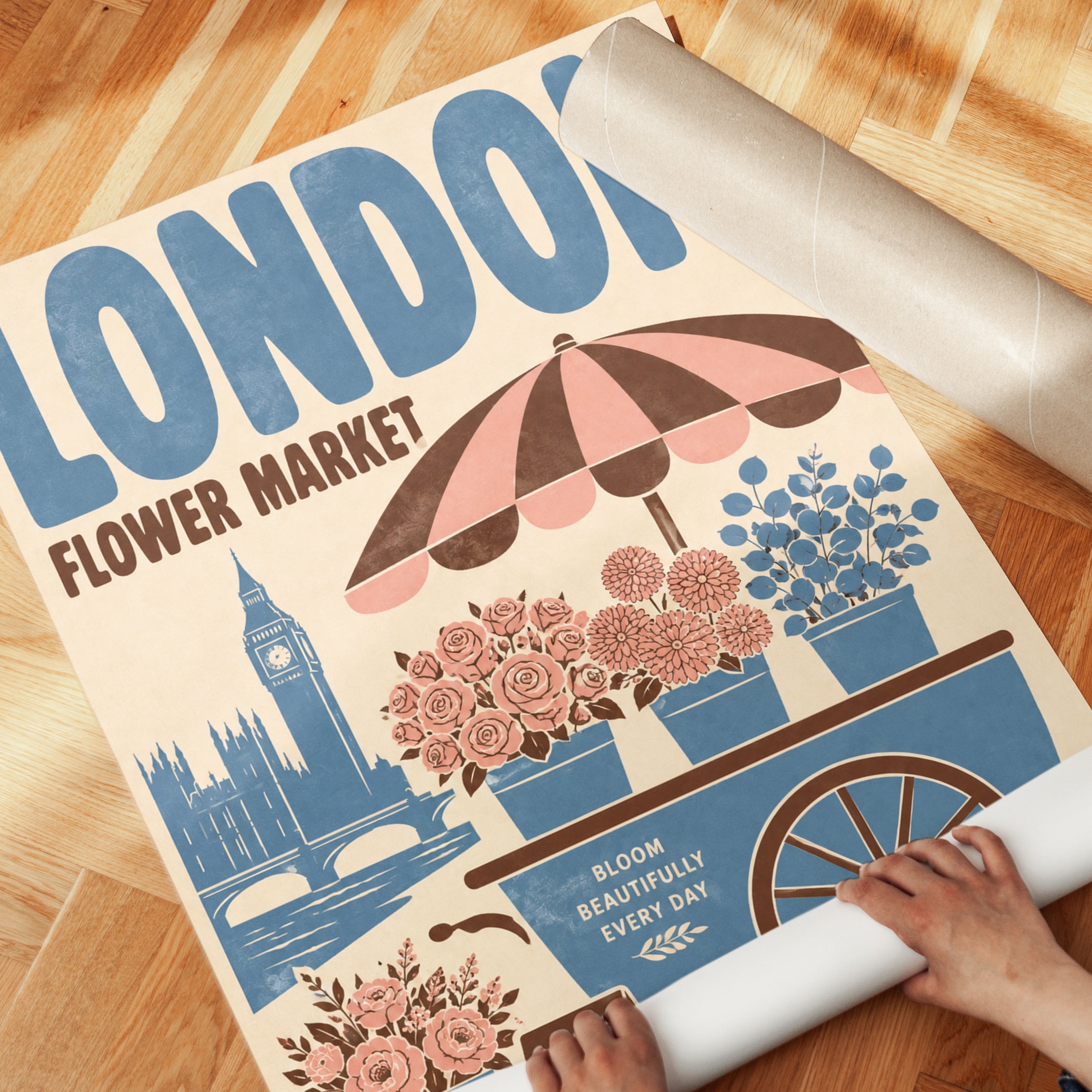 London Flower Market Print - detail