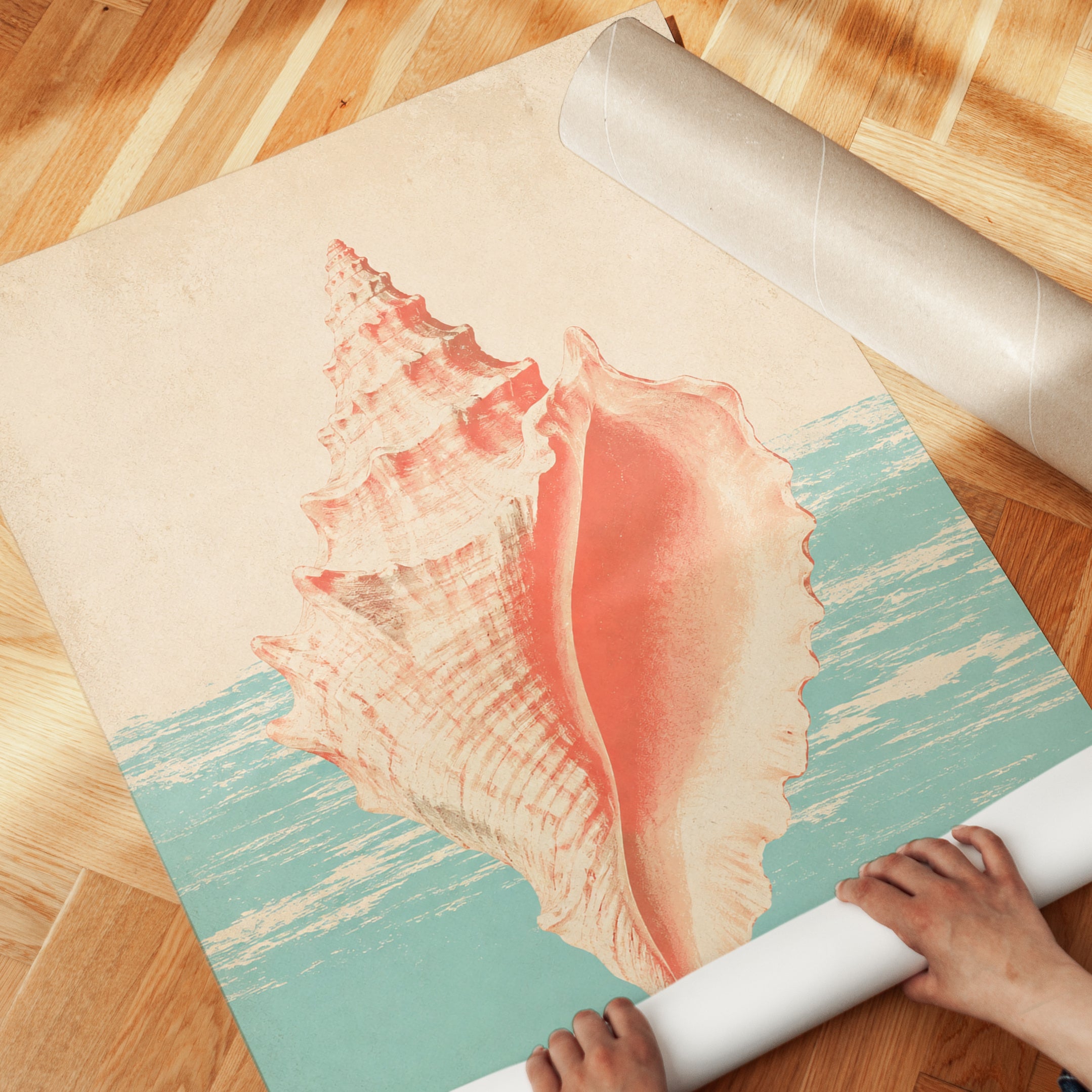 Seashell Wall Art – Coastal Print - detail