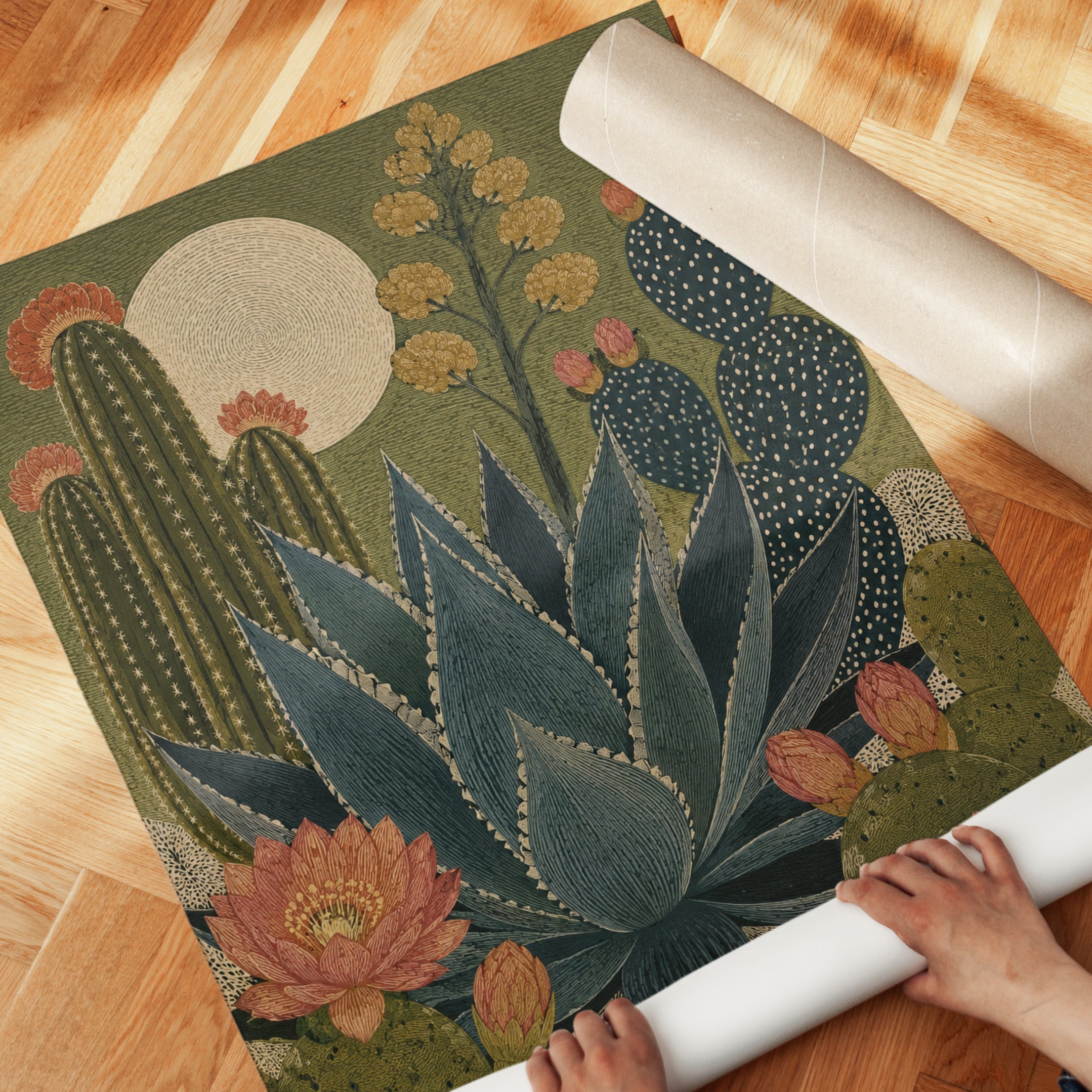 Desert Botanical Wall Art – Cactus Print - detail