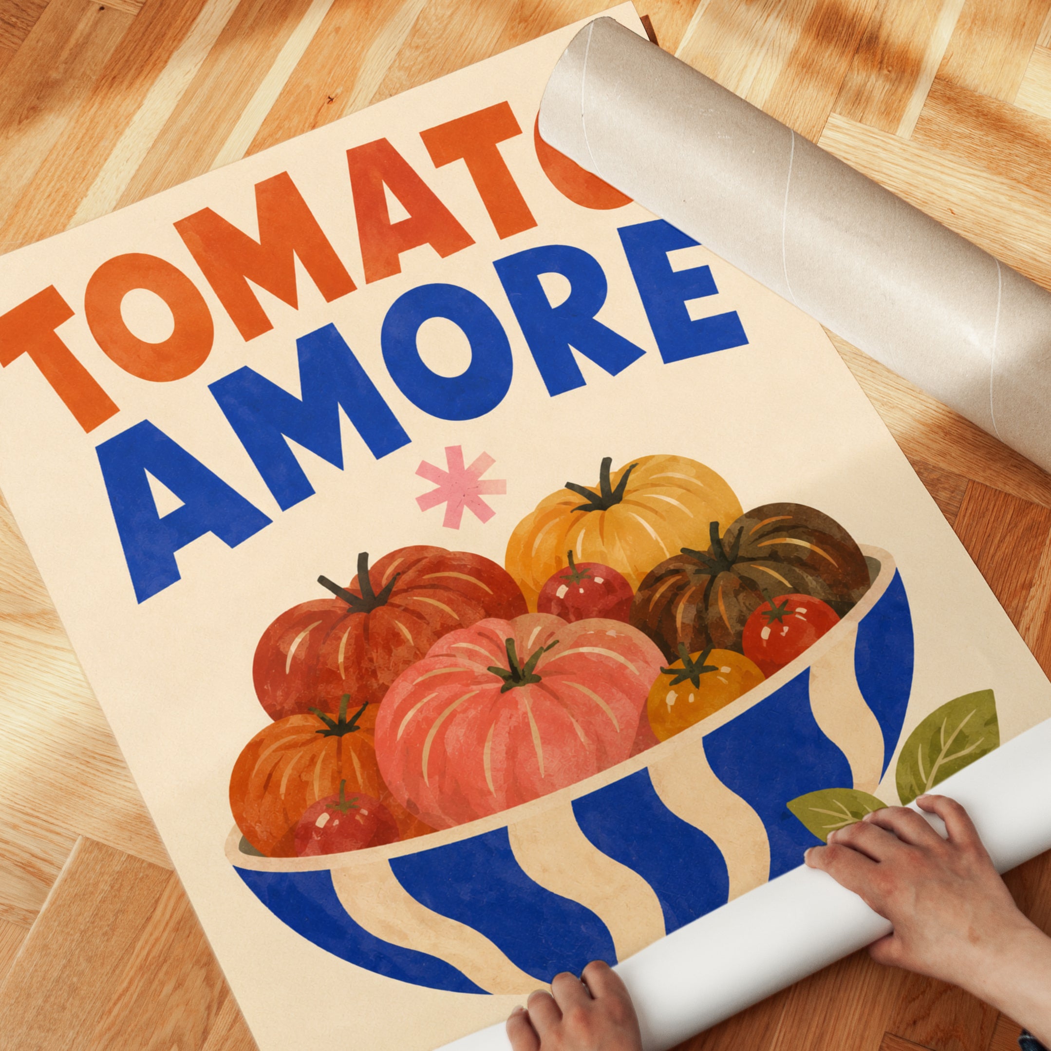 Kitchen Wall Art – Tomato Print - detail