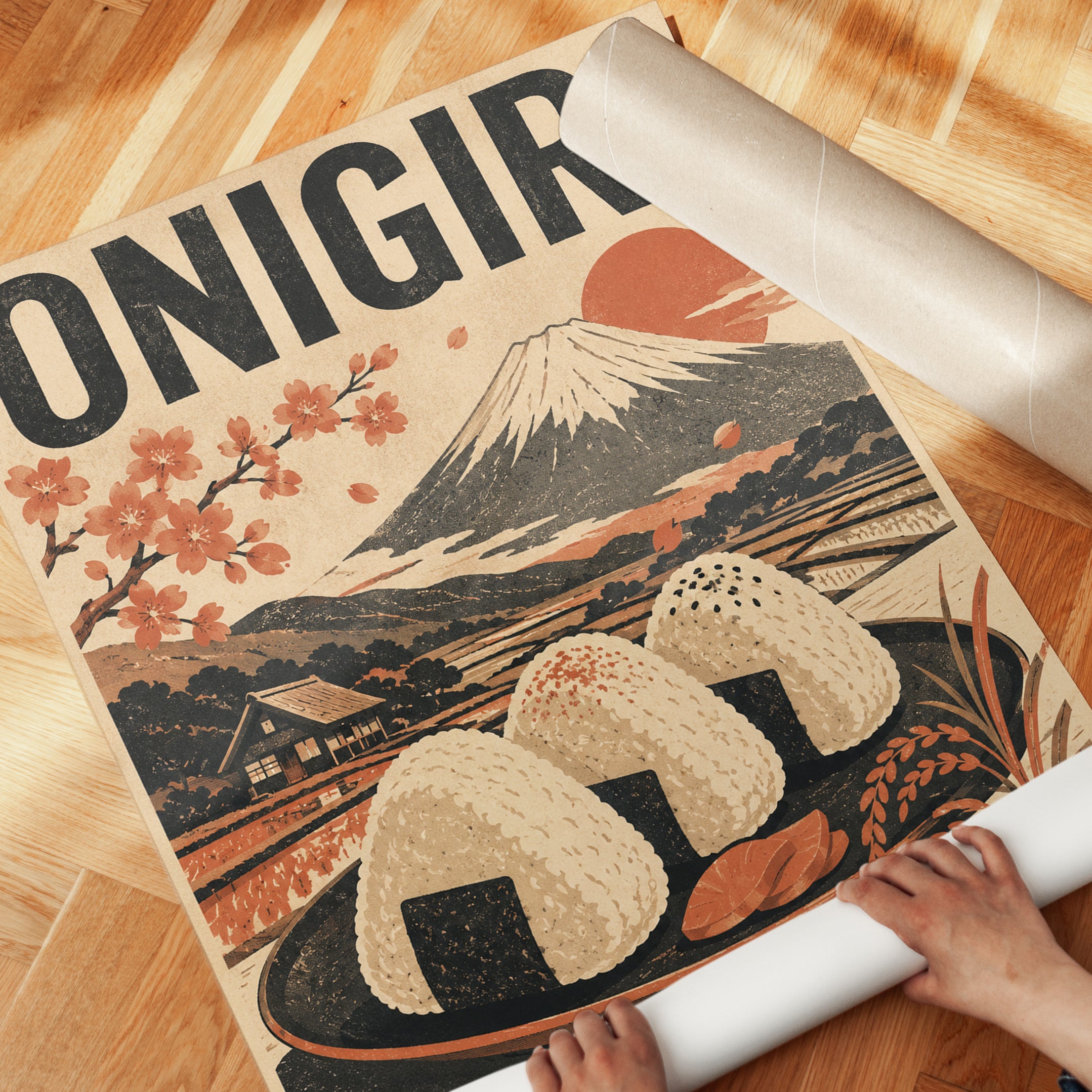 Vintage Onigiri Wall Art - detail