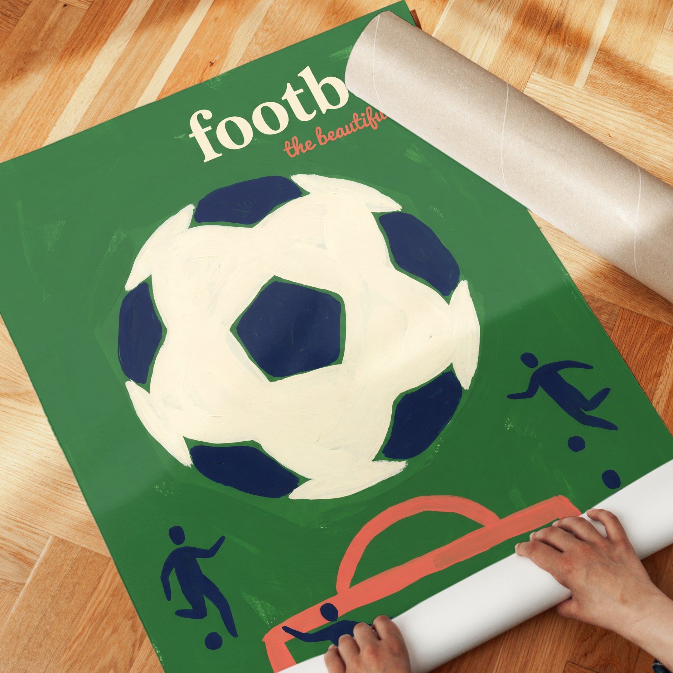 Retro Soccer Poster Print - detail