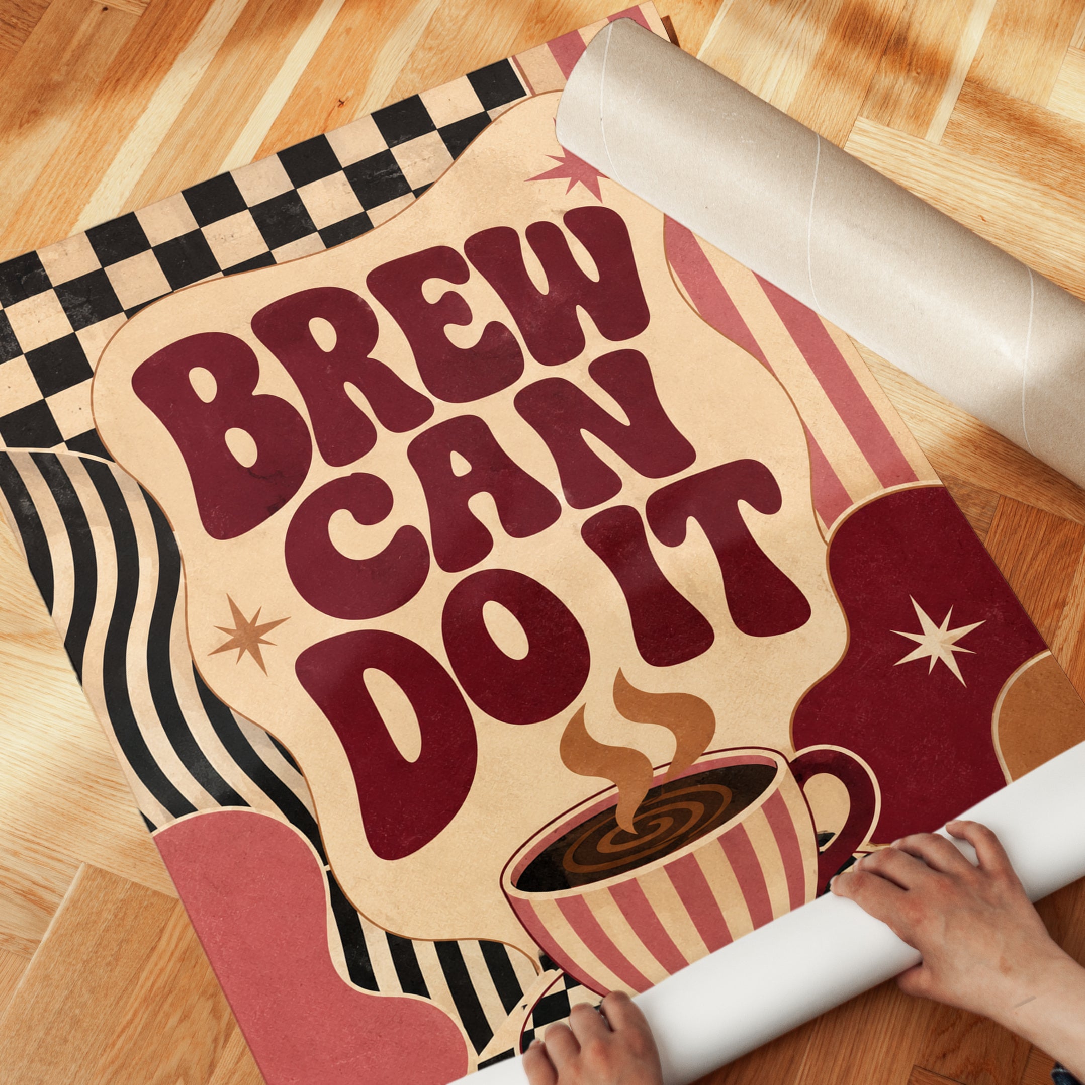 Coffee Wall Art Print: Retro Typography - detail