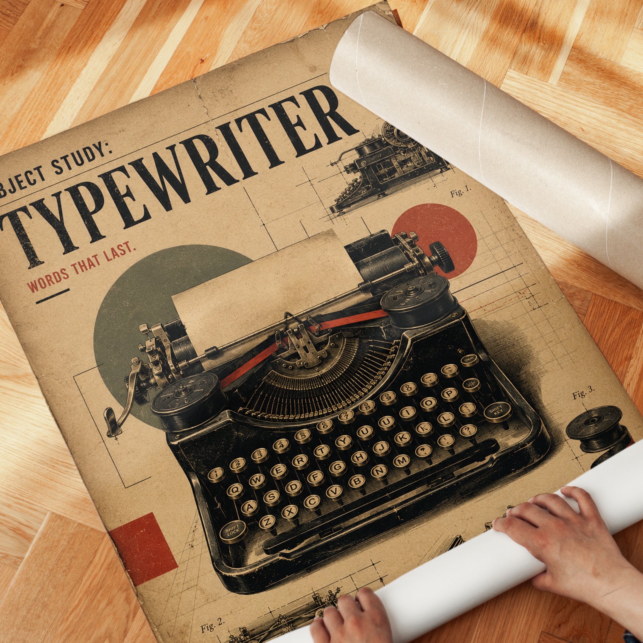 Vintage Typewriter Poster - detail