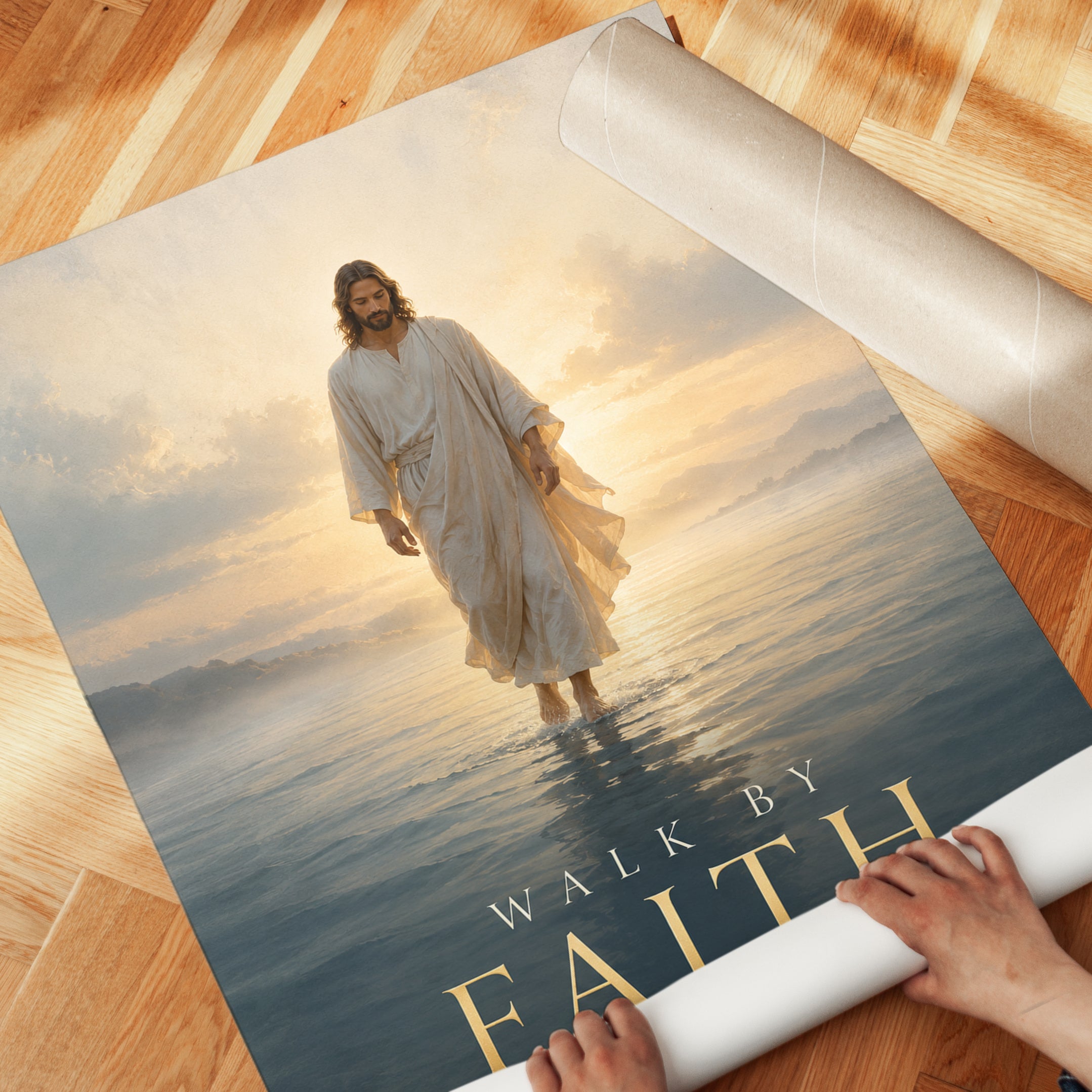 Christian Wall Art – Walk by Faith Print - detail