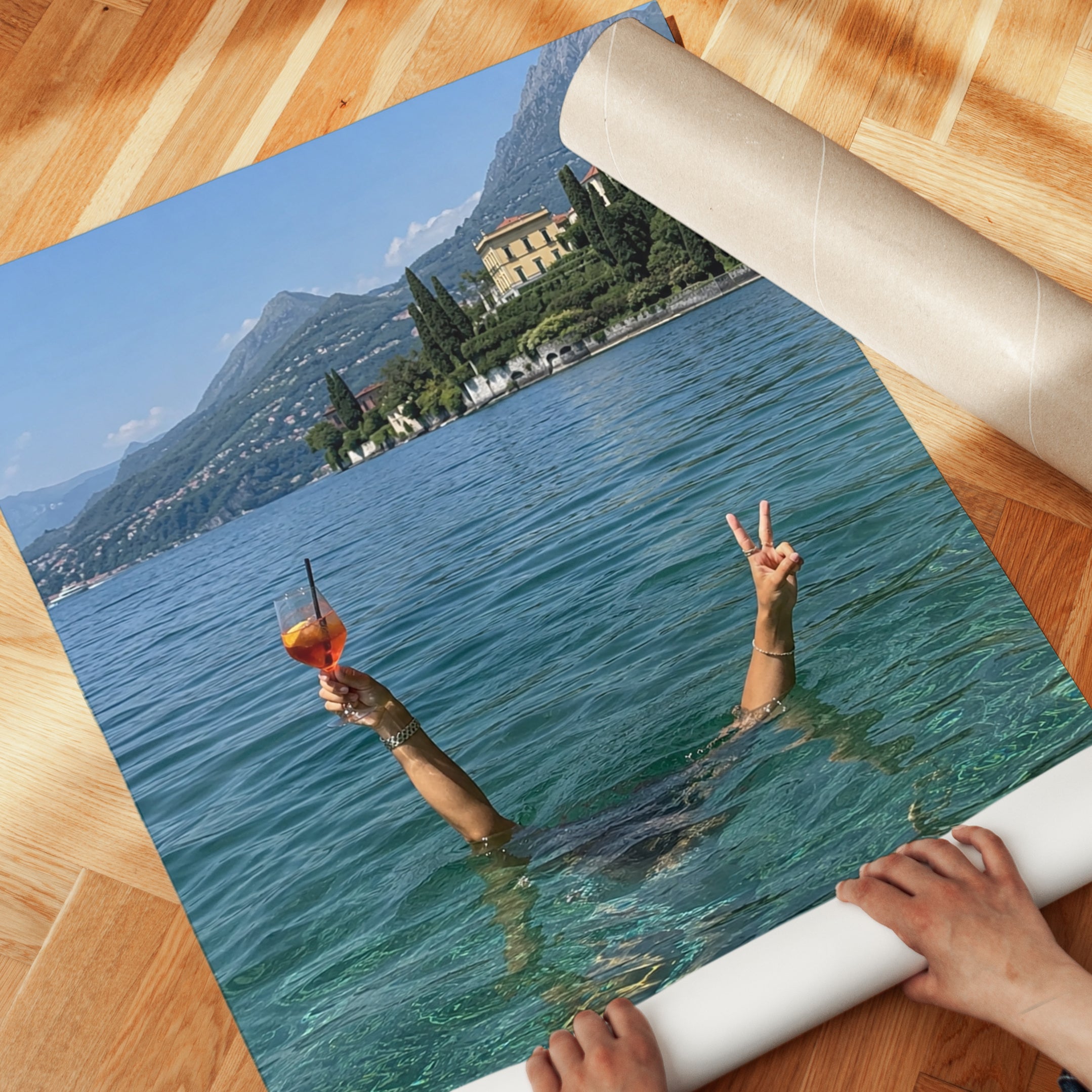 Italian Lake Summer Print – Vacation Wall Art - detail