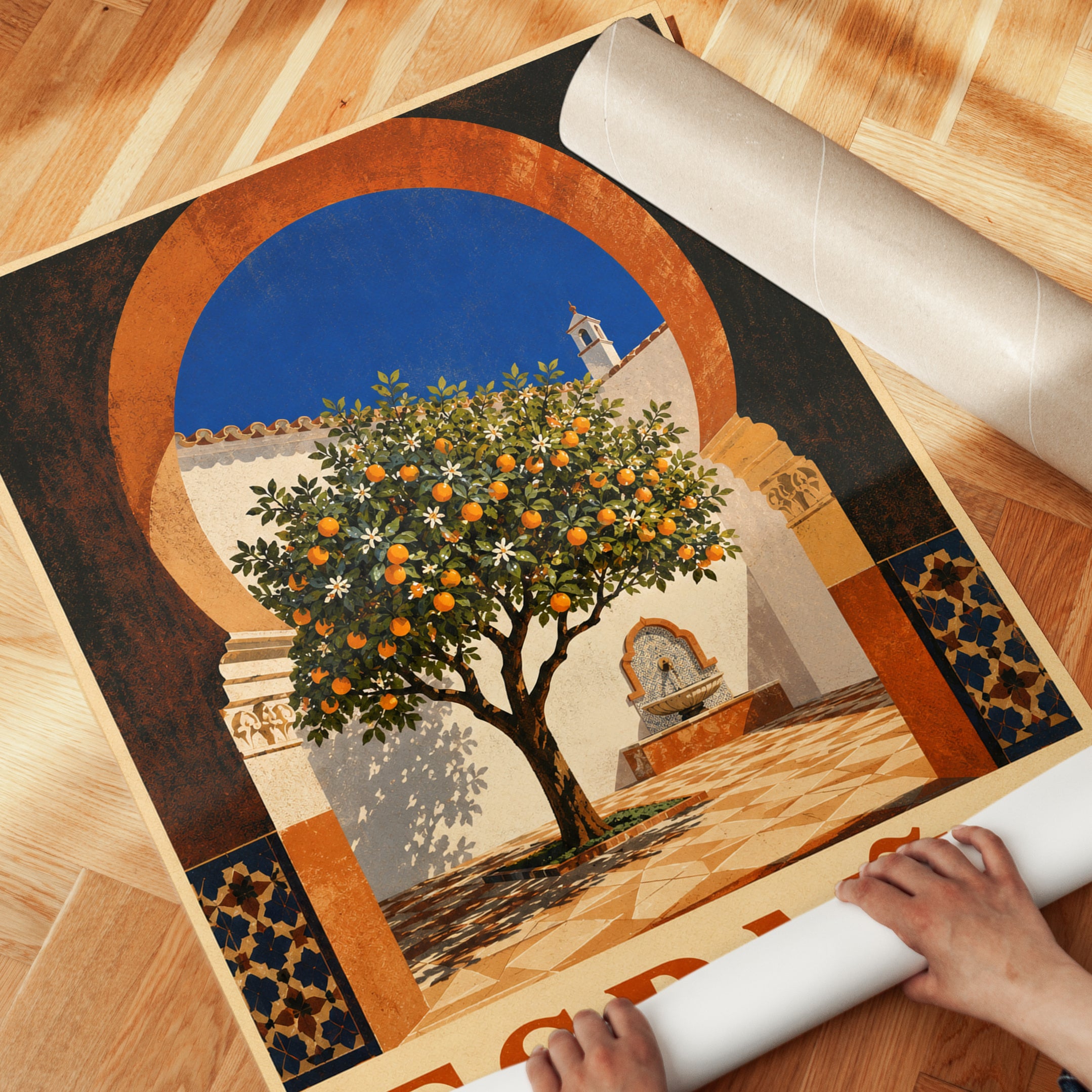 Spain Travel Poster – Vintage Spanish Wall Art - detail