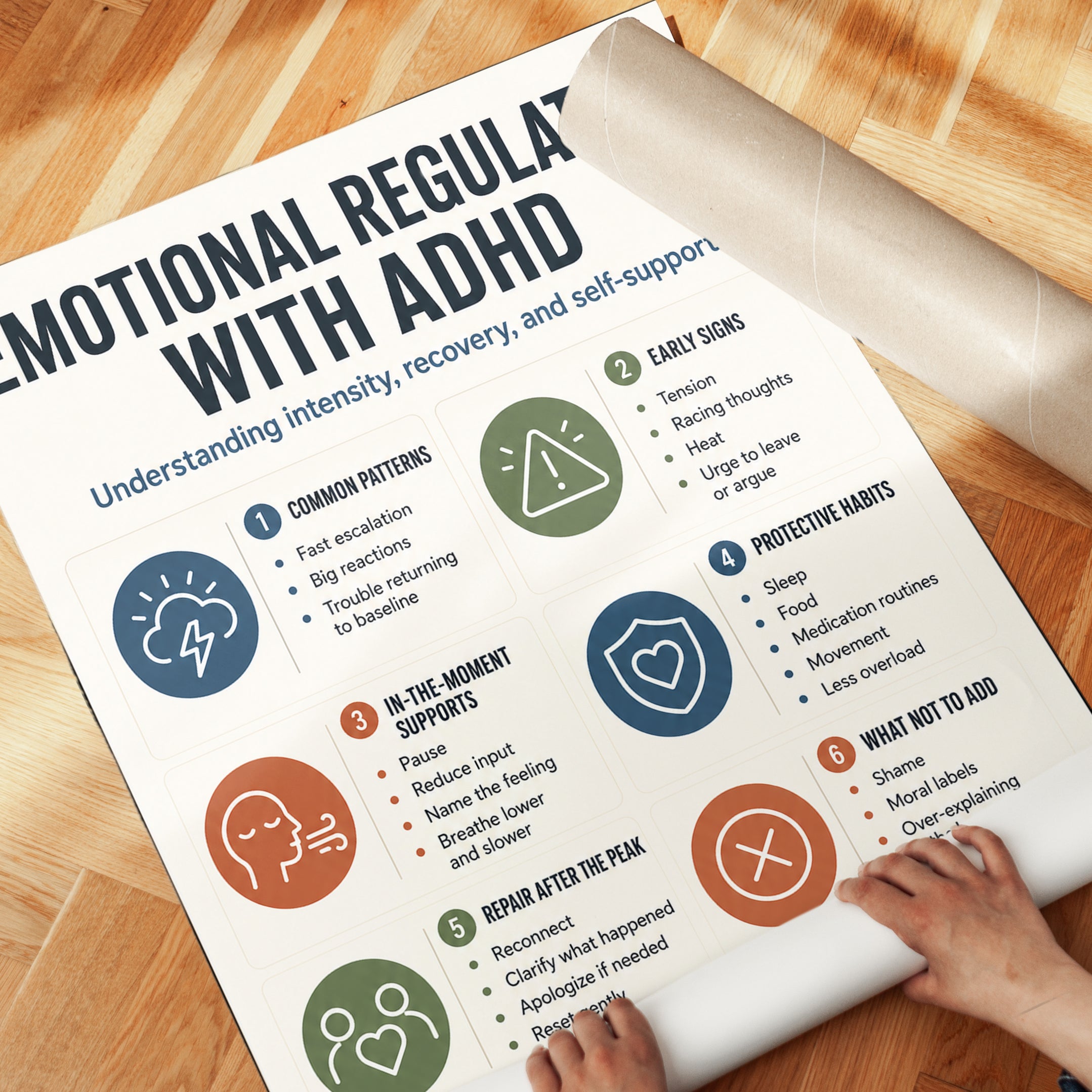 Emotional Regulation Guide: ADHD Mental Health Poster - detail