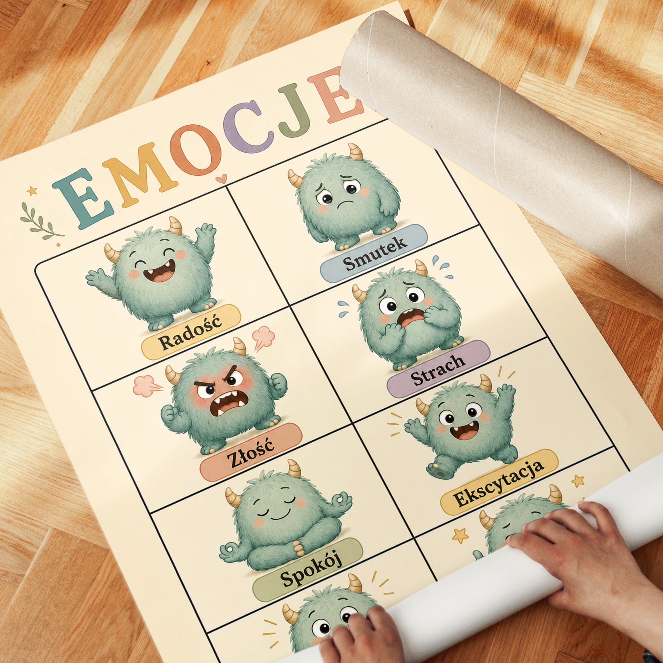 Kids Emotions Chart: Polish Language Learning - detail