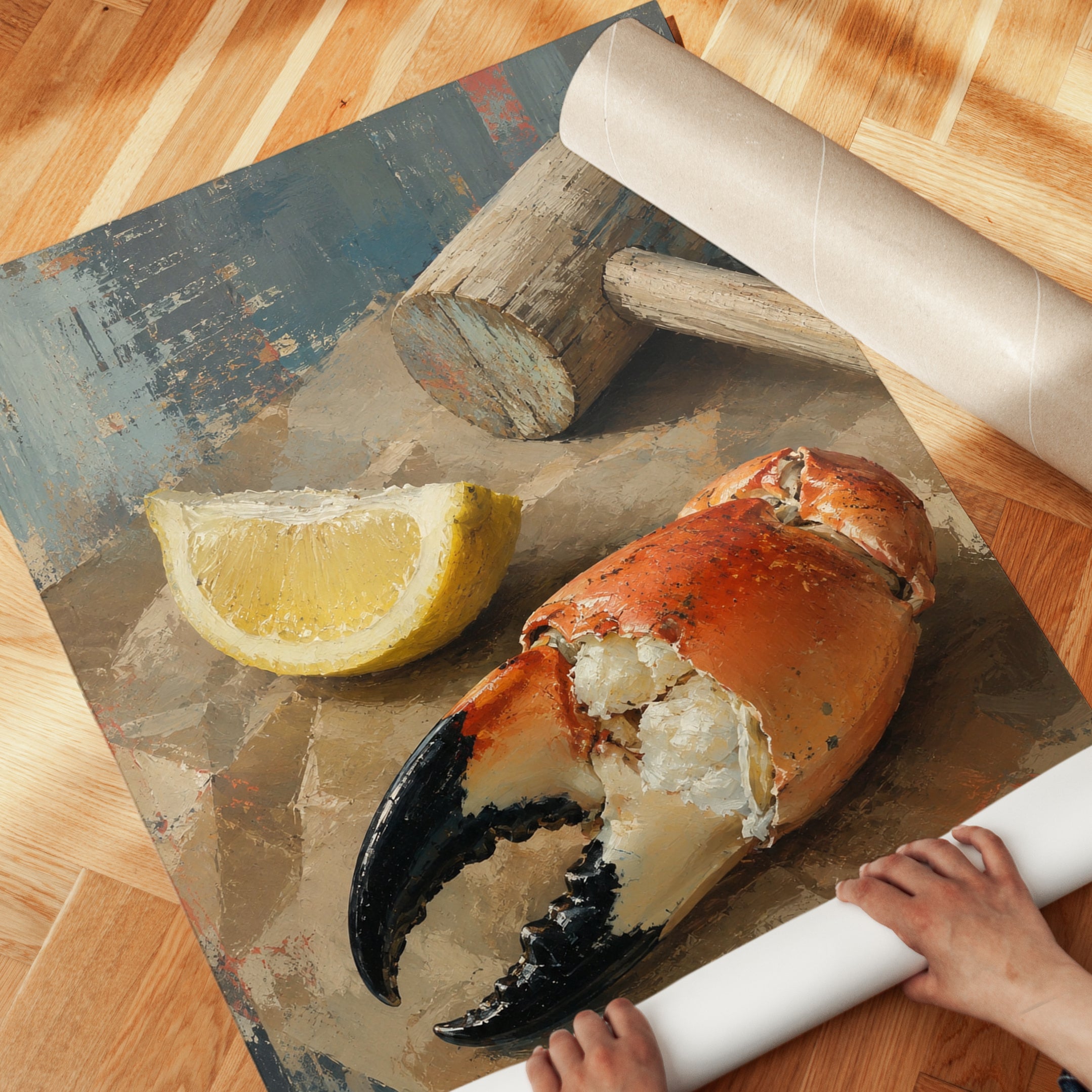 Seafood Wall Art – Crab Claw Print - detail