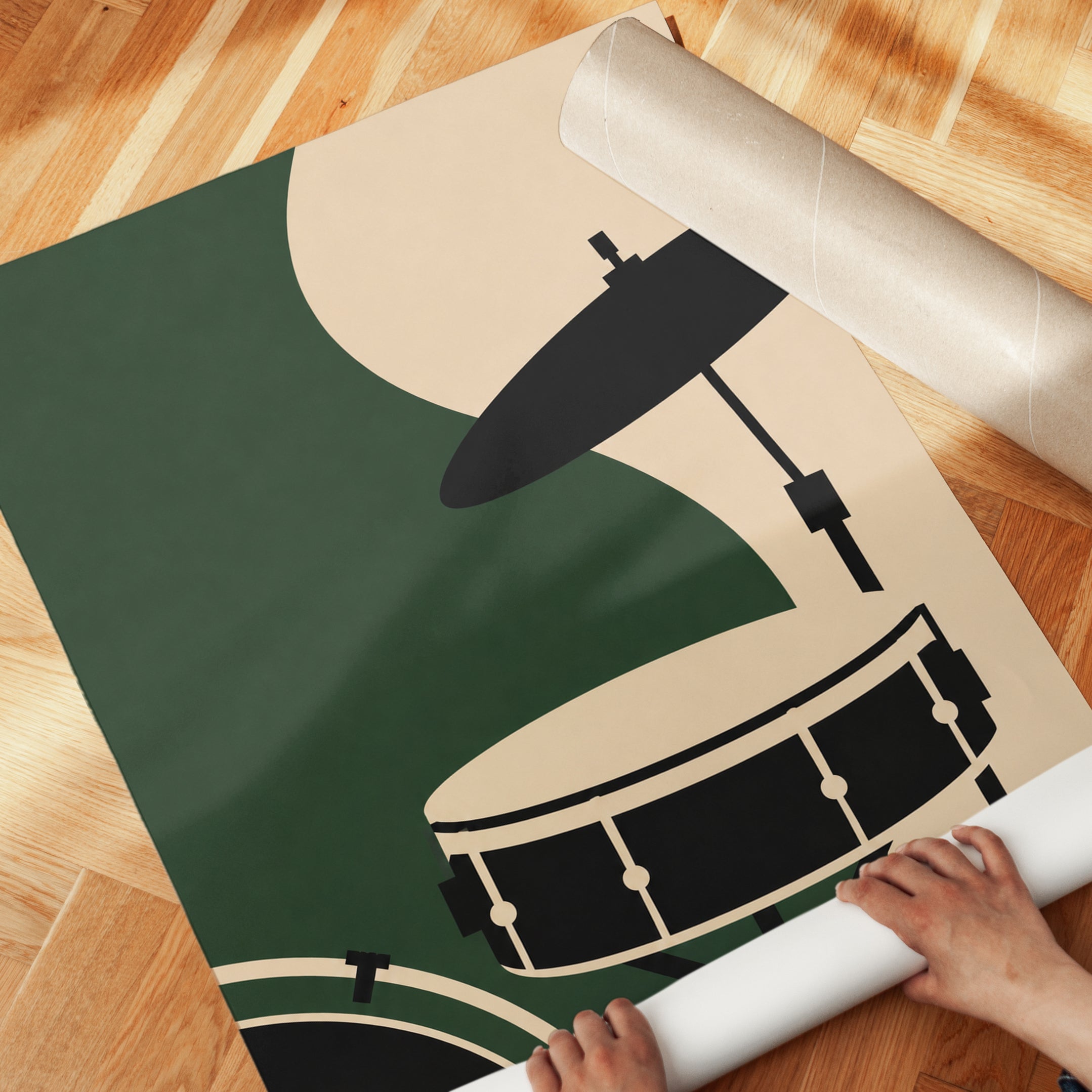 Drum Kit Wall Art – Music Room Decor - detail