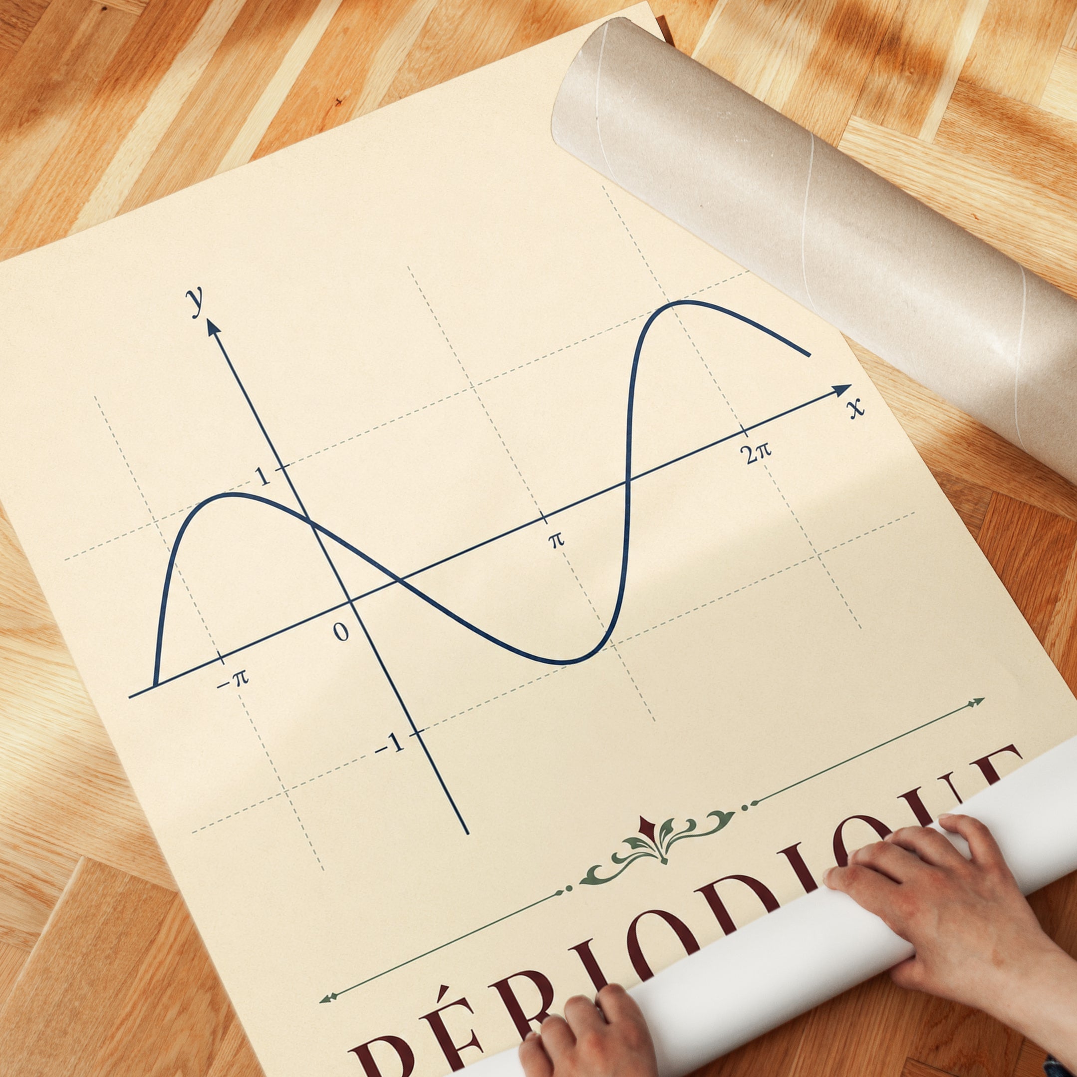 Math Wall Art – Sine Wave Print - detail