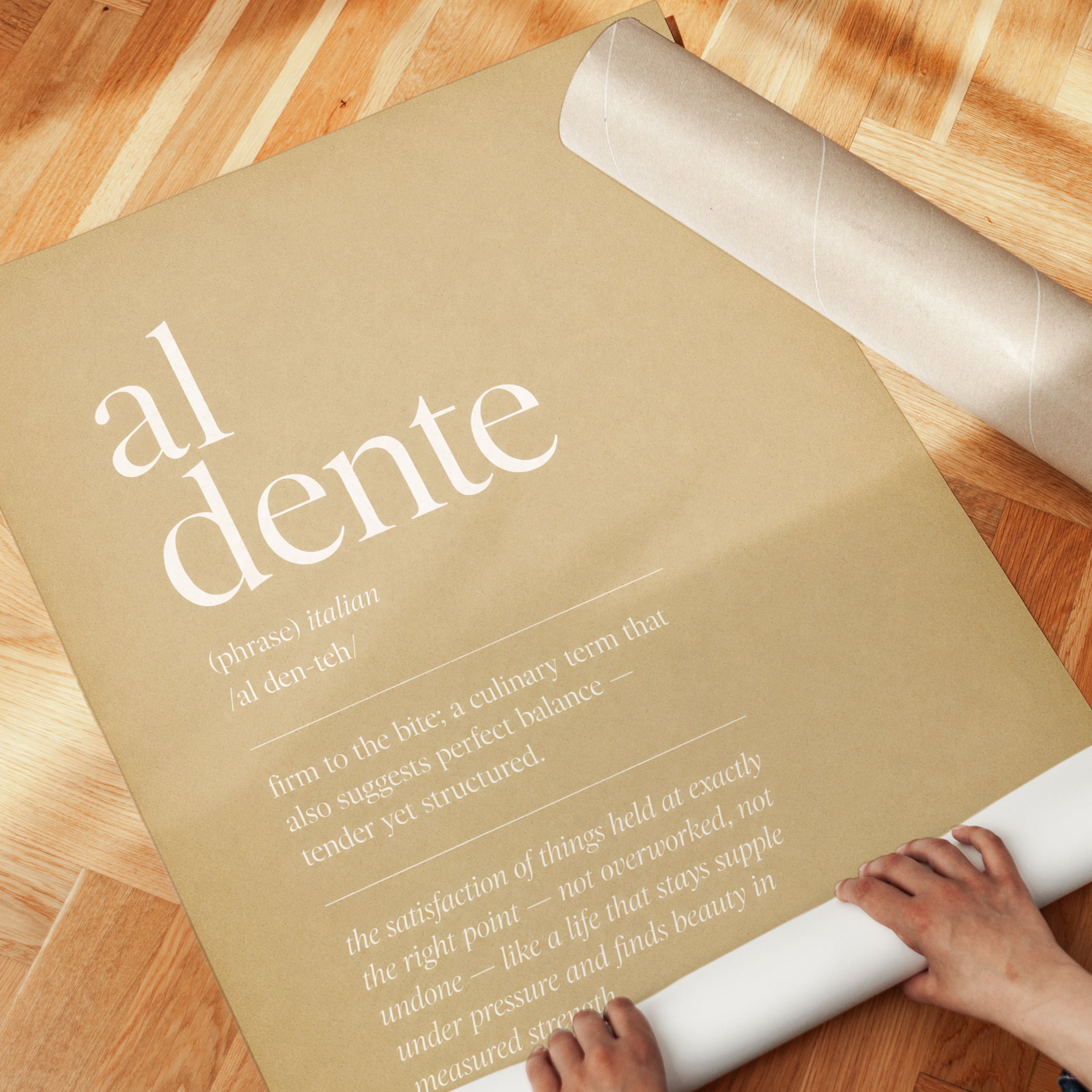 Kitchen Wall Art: Al Dente Italian Phrase - detail